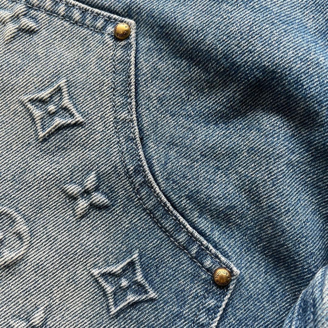 LV CARPENTIER DENIM SHORT BLUE