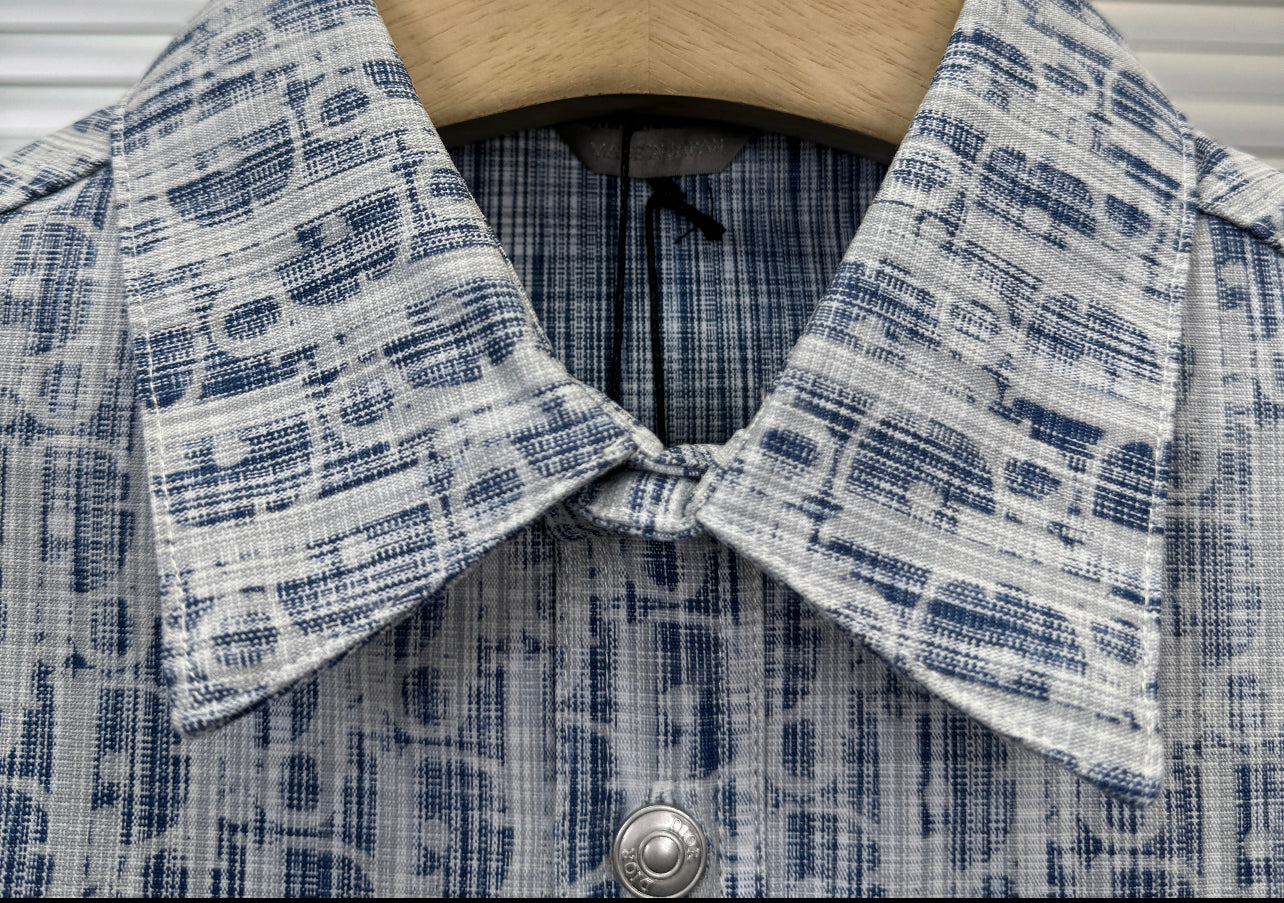 Surchemise Denim CD Oblique coton bleu et blanc