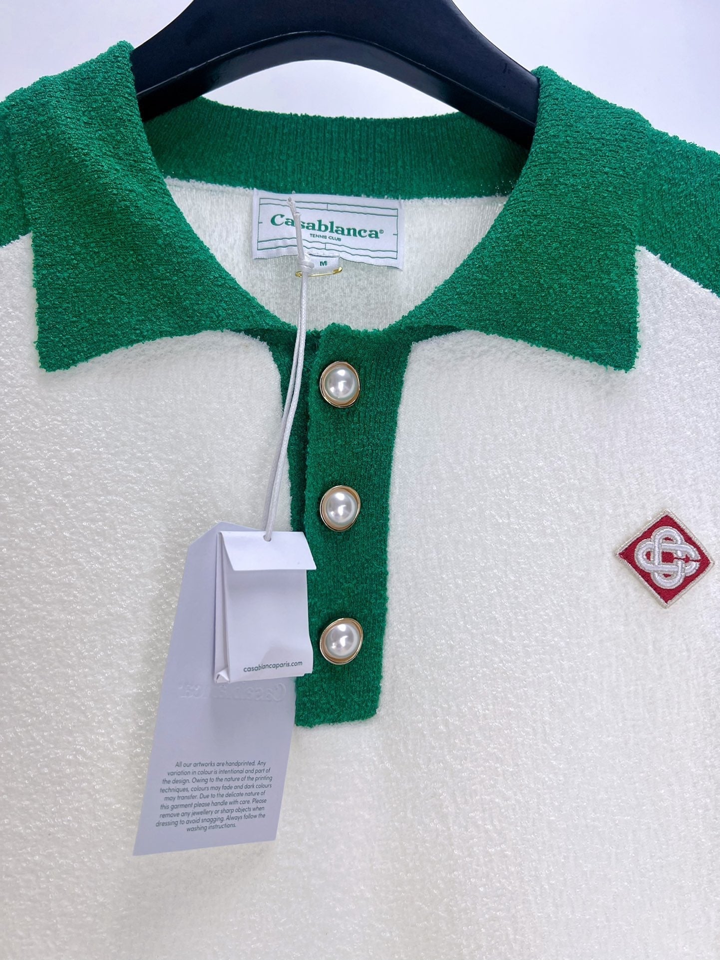 Casab tweed polo shirt with logo patch