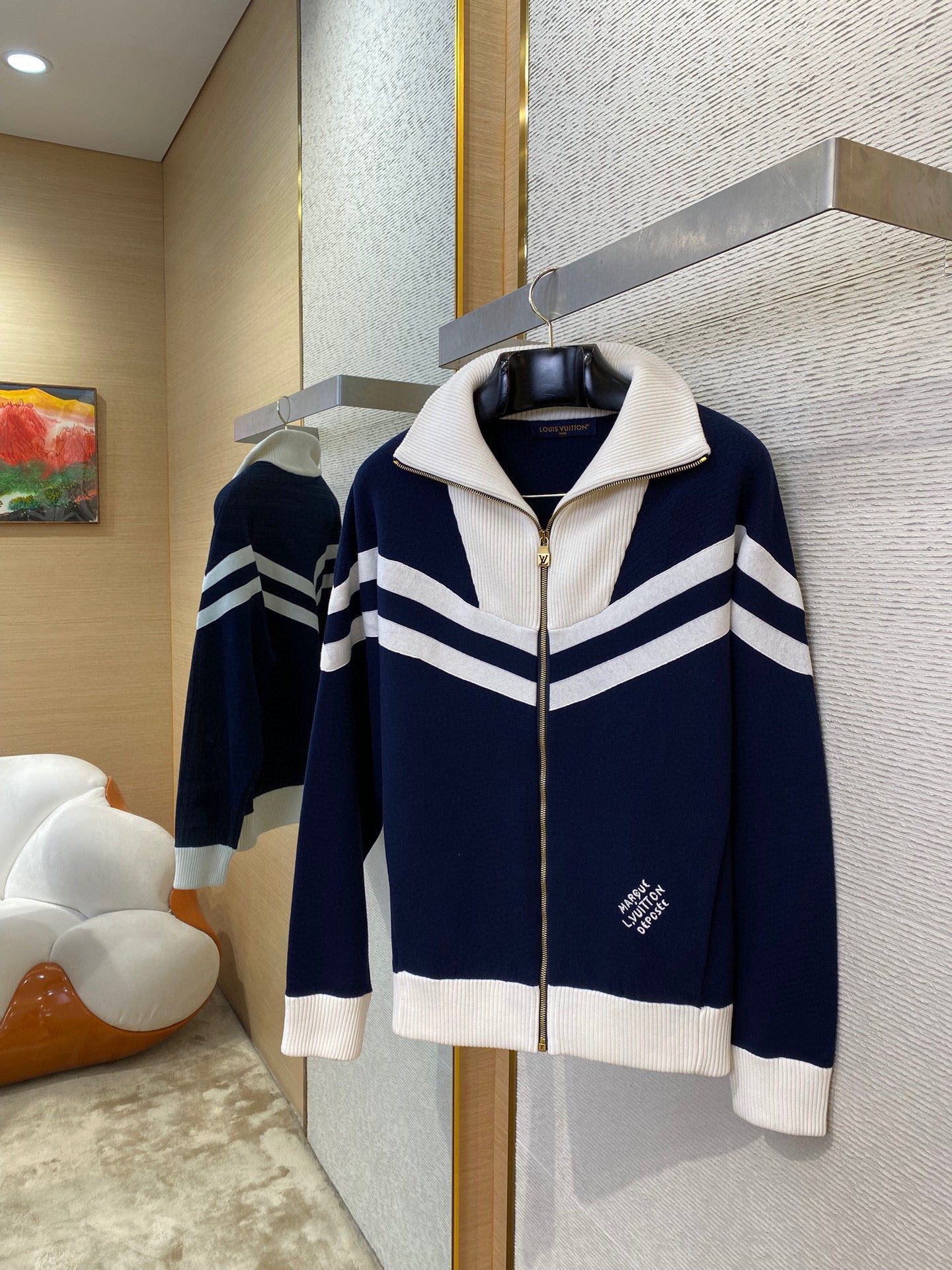 Blouson marin en maille de coton lv