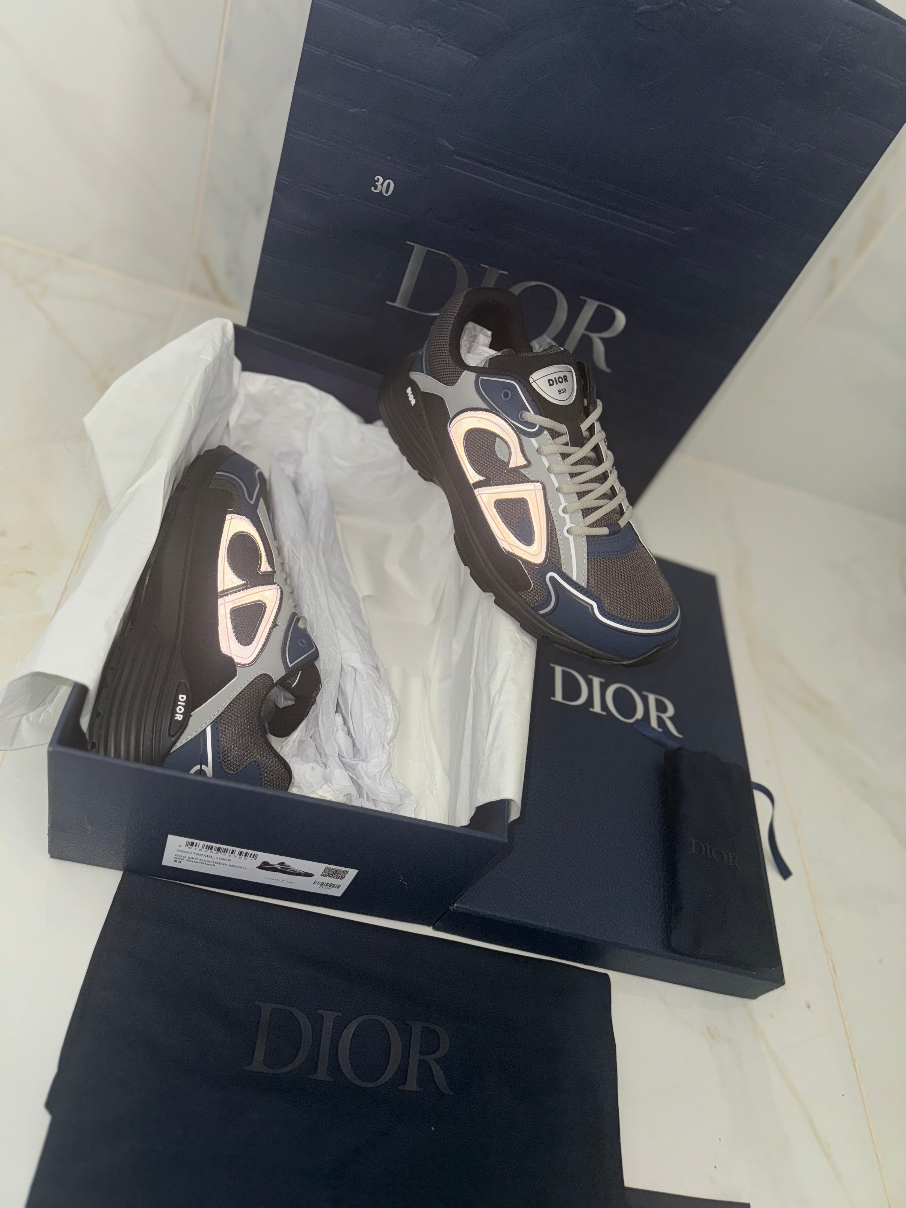 SNEAKERS B30 V3 VERSION BIEN LISSE BLUE NIGHT GREY RÉFLECTIVE RÉACTION CORRECTES FACTURE PACKAGING COMPLET