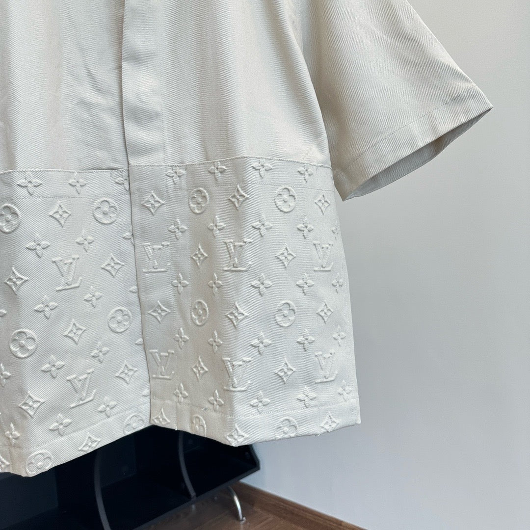 Short-sleeved monogram workwear shirt