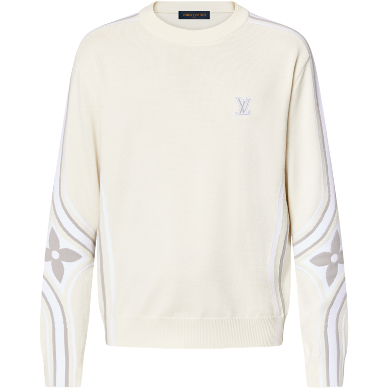 Pull col rond maille graphique lv