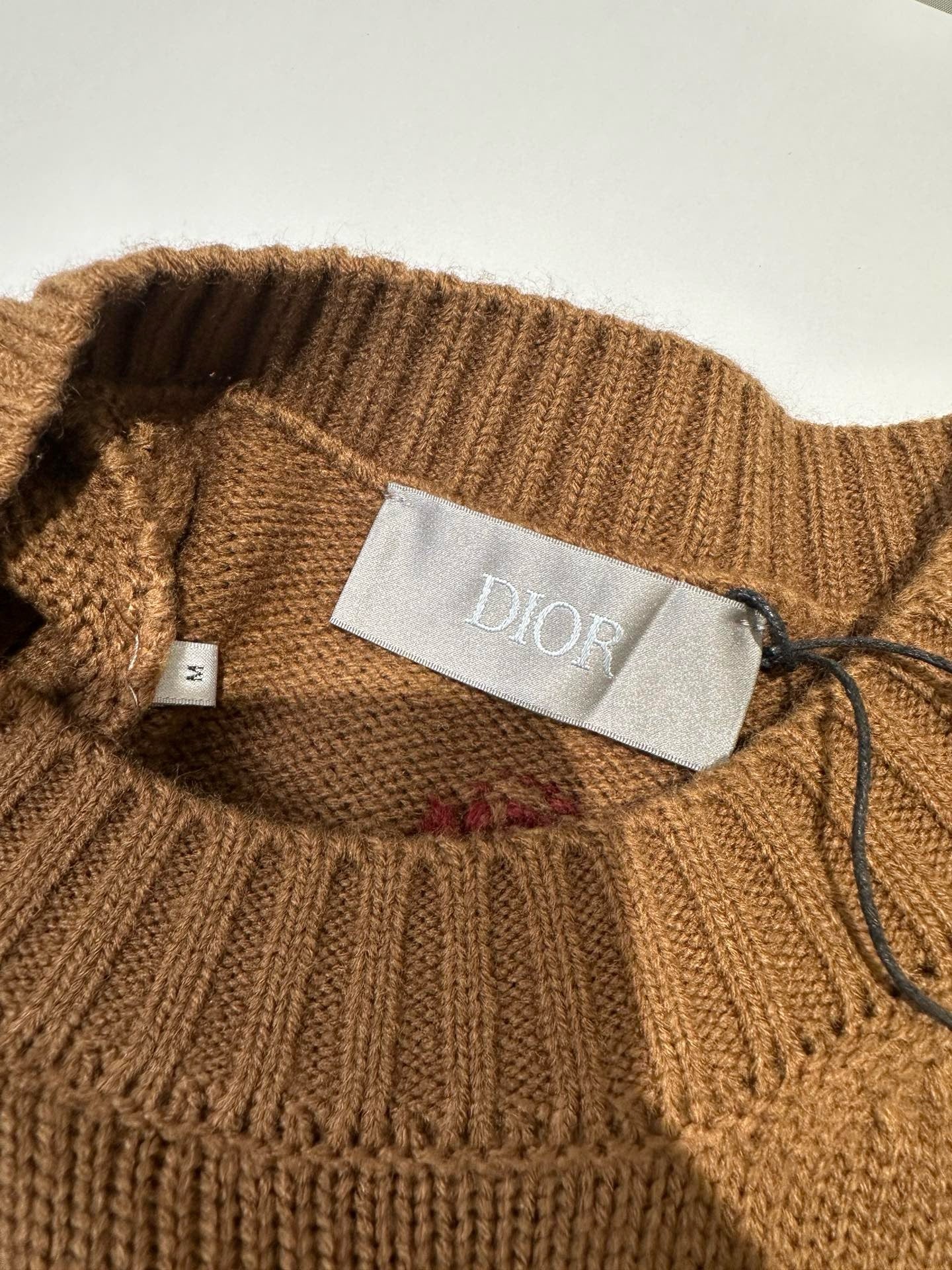 Pull CD AND LEWIS HAMILTON Intarsia de laine vierge et cachemire marron