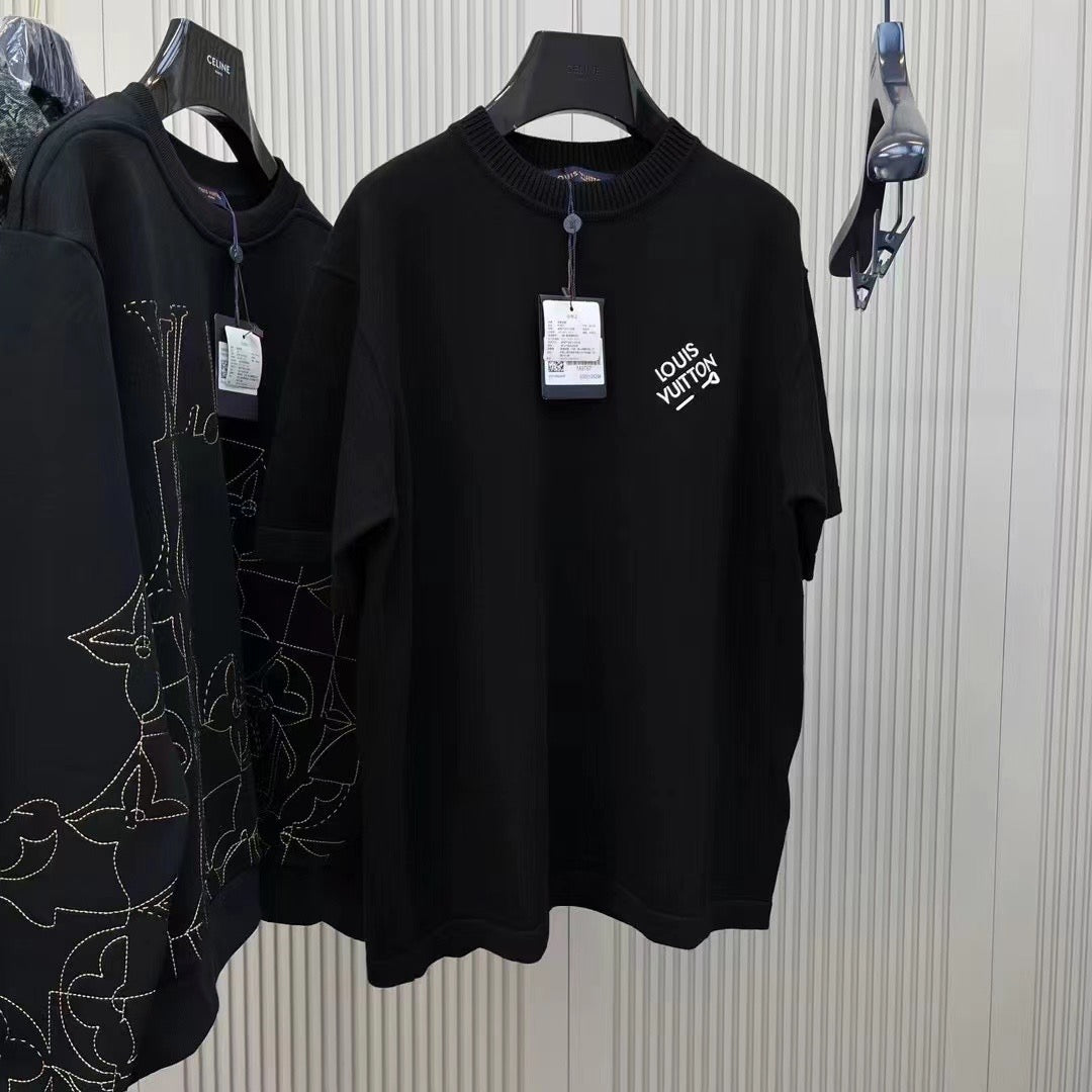 Tee-shirt manches courtes à signature brodée