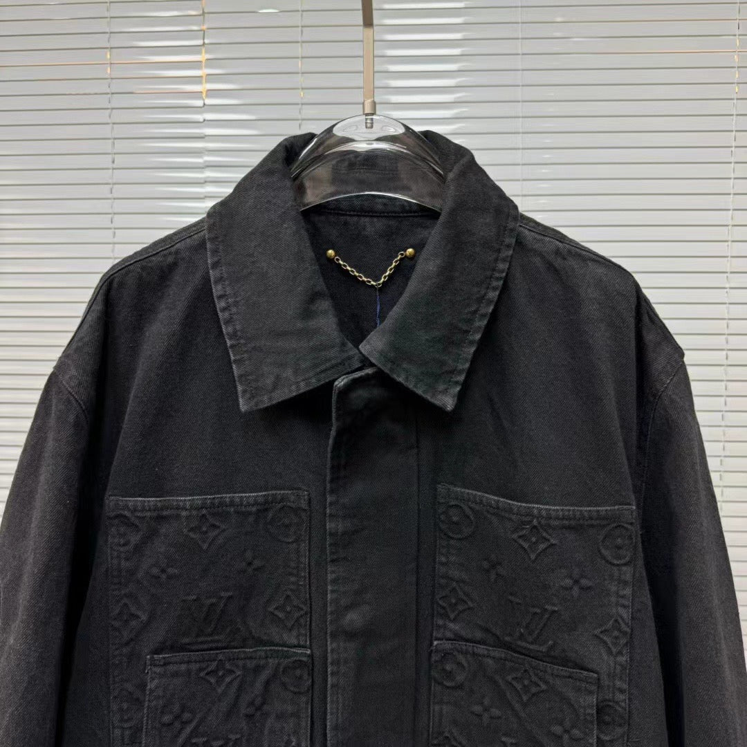 Lv black round neck top