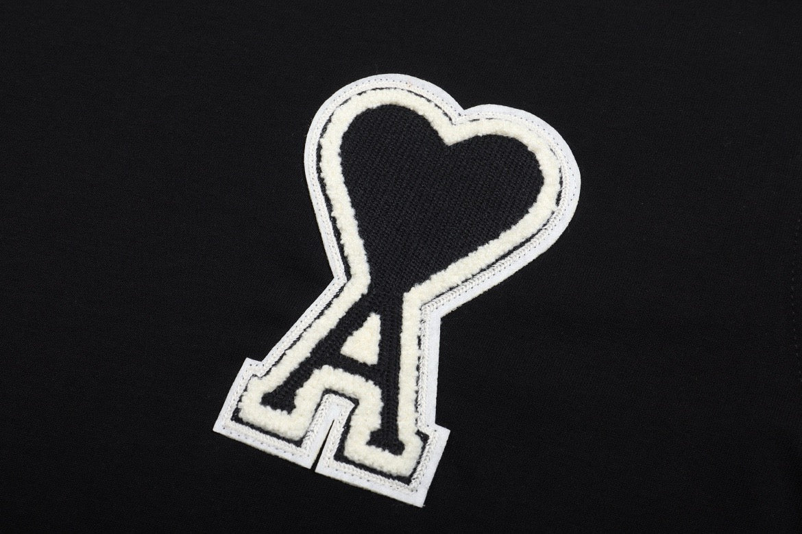T-shirt noir à logo ami de cœur noir