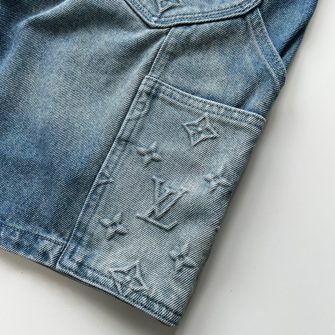 LV CARPENTIER DENIM SHORT BLUE