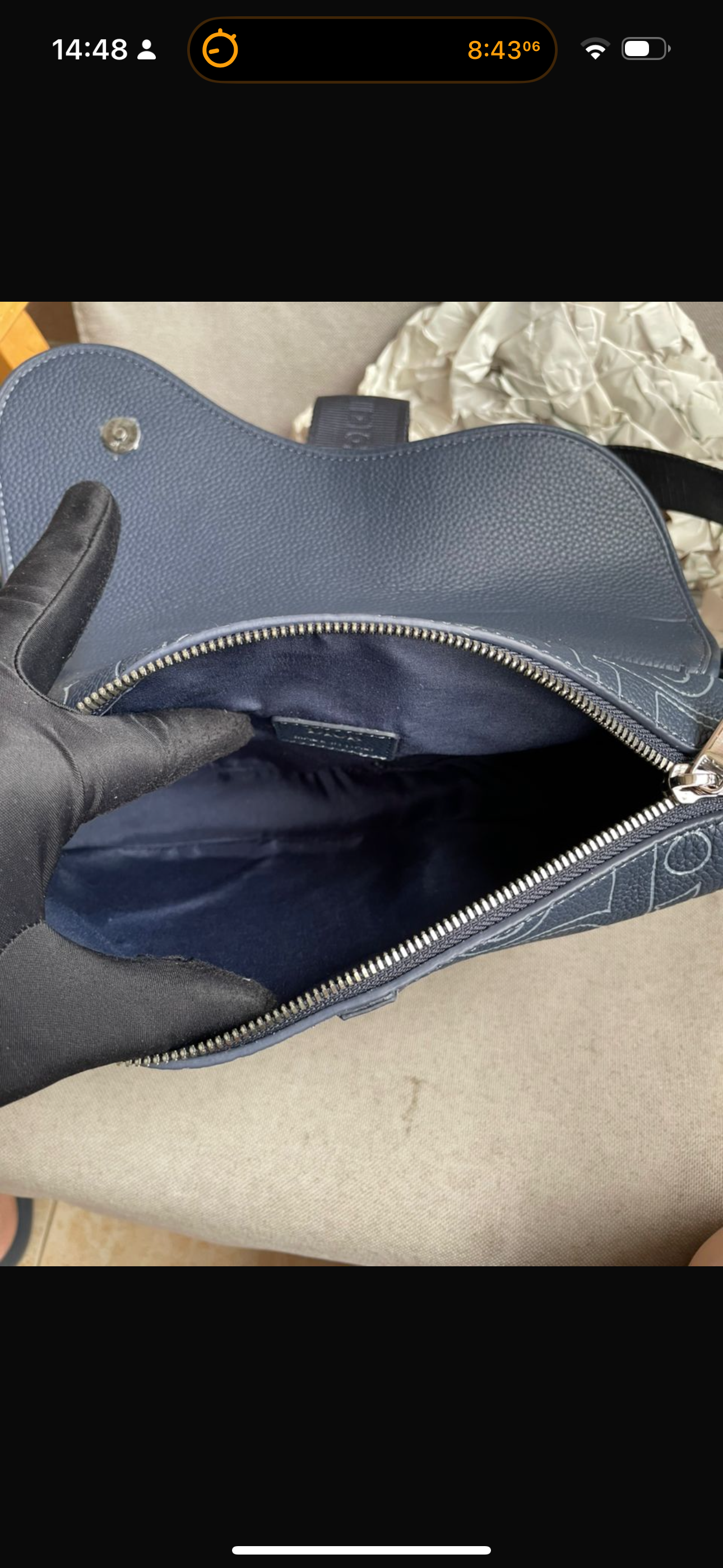 Sac saddle bleu 10/10 facture