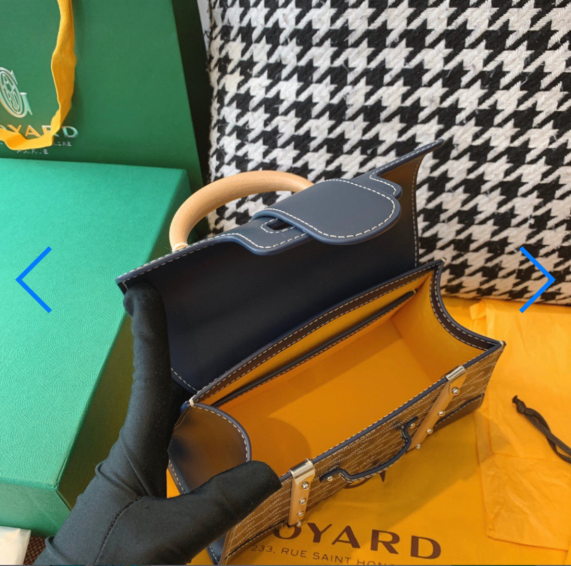 Sac Saigon mini blue navy facture