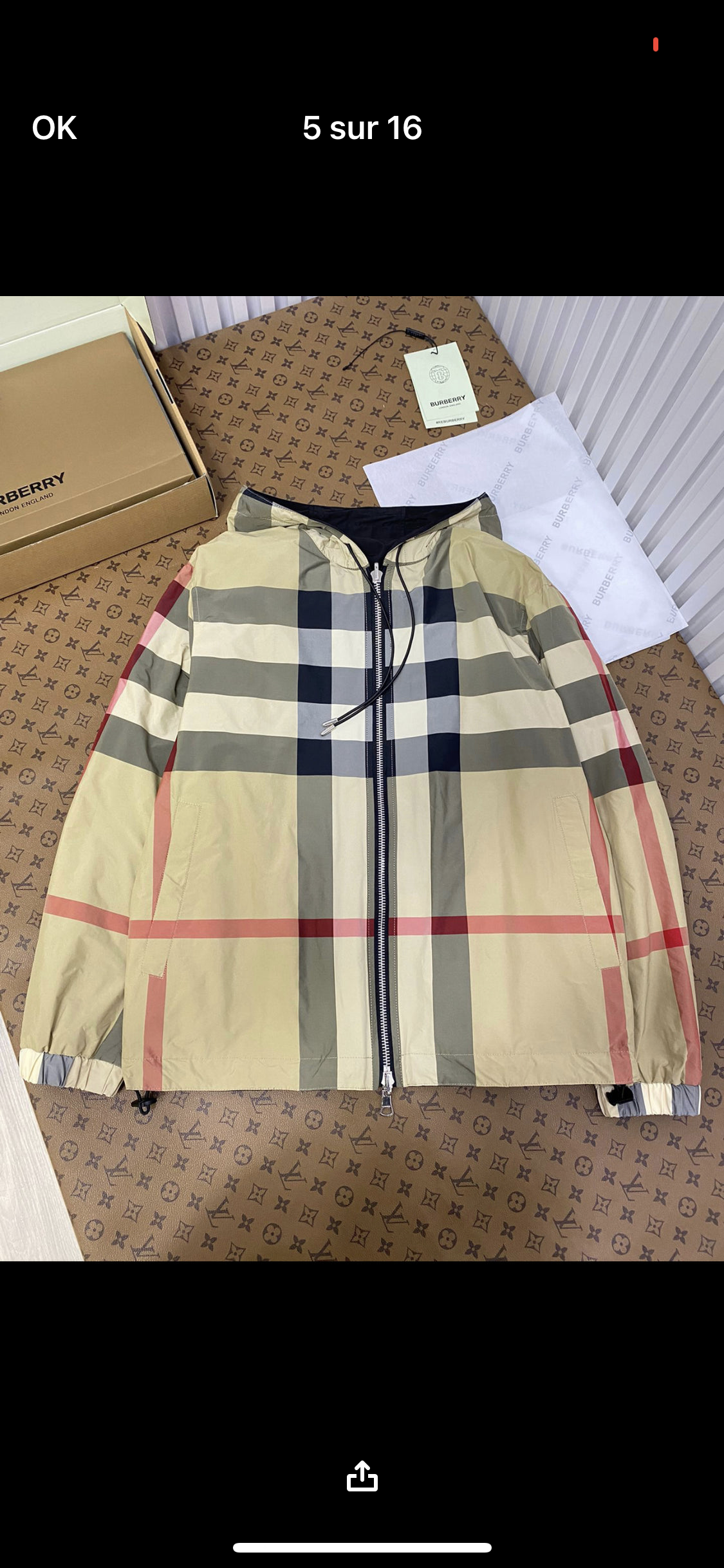 Reversible BRB jacket invoice