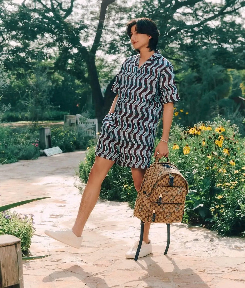 PRINTED COTTON POPLIN SHIRT GG