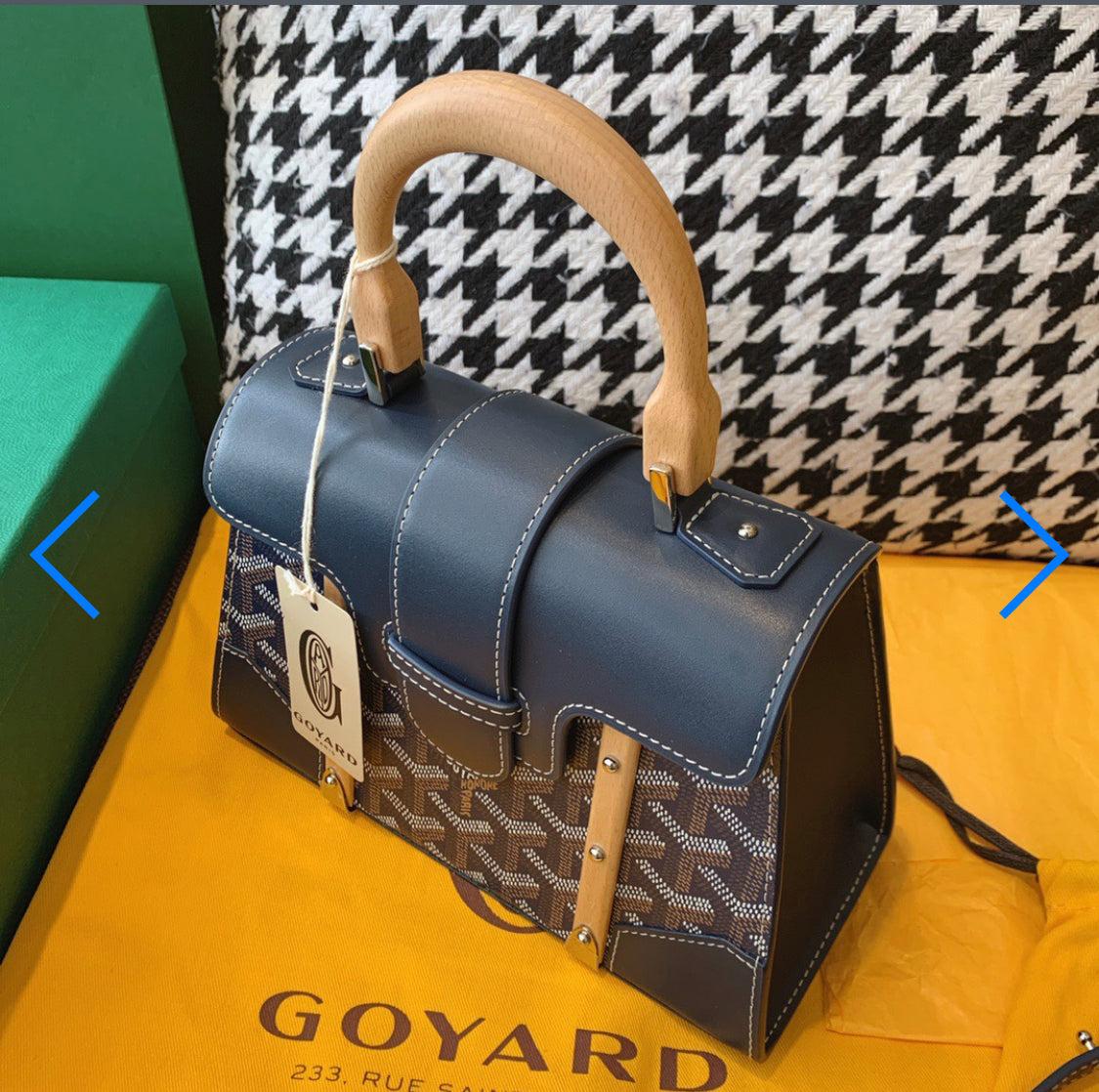 Sac Saigon mini blue navy facture