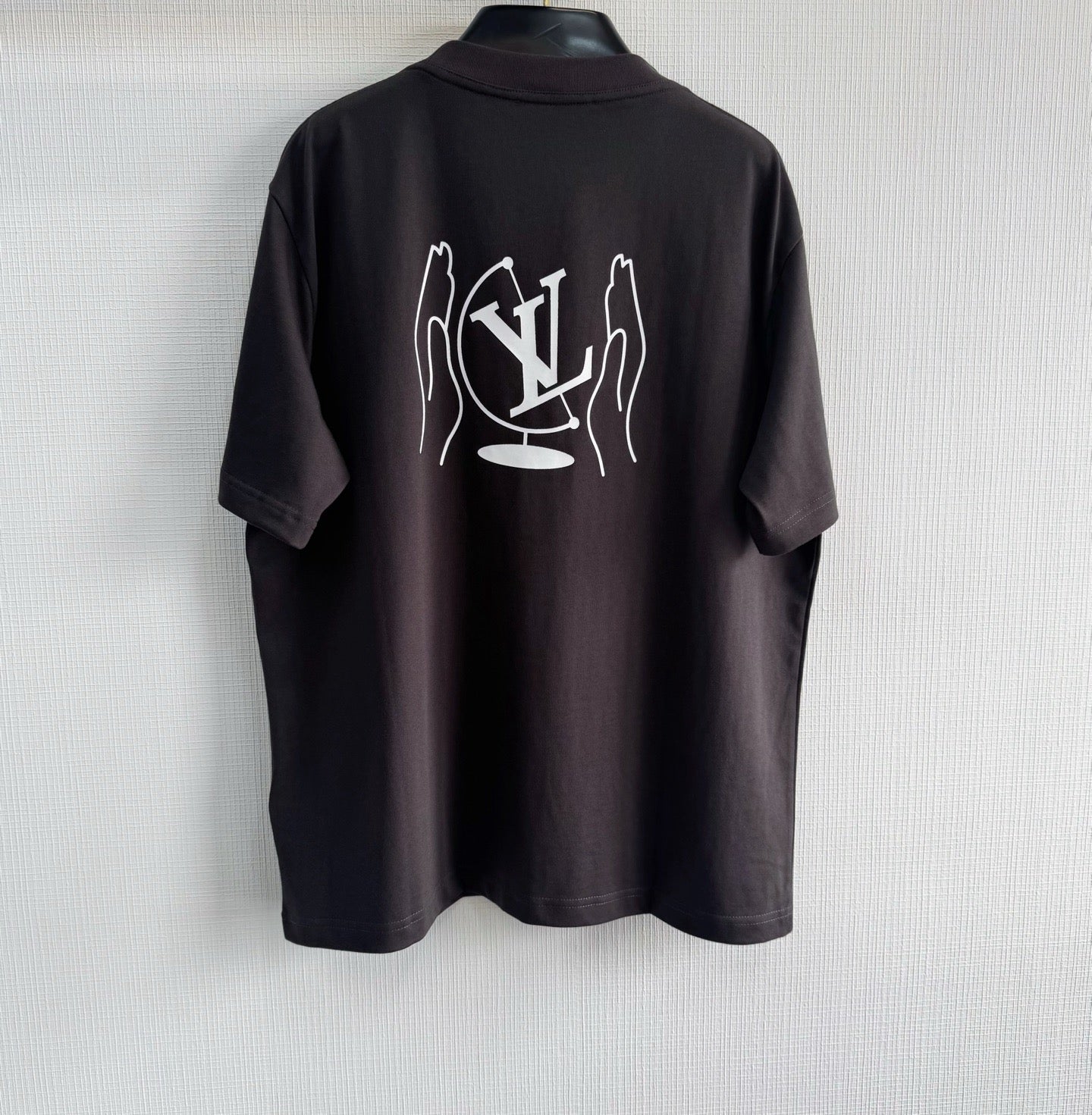 Tee-shirt lv imprimé et délavé en coton