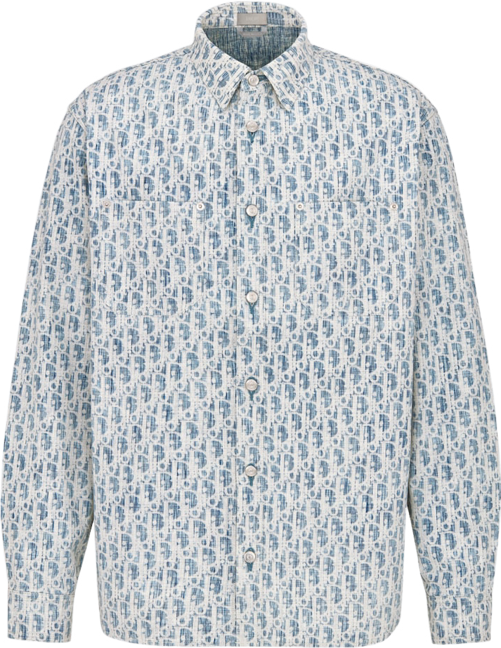 Surchemise Denim CD Oblique coton bleu et blanc