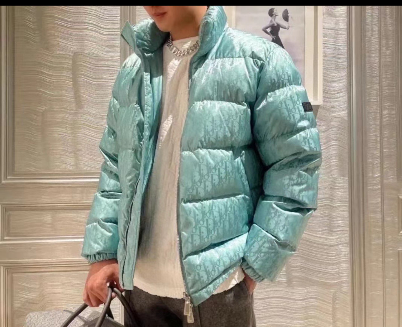 Doudoune CD oblique vert facture 10/10