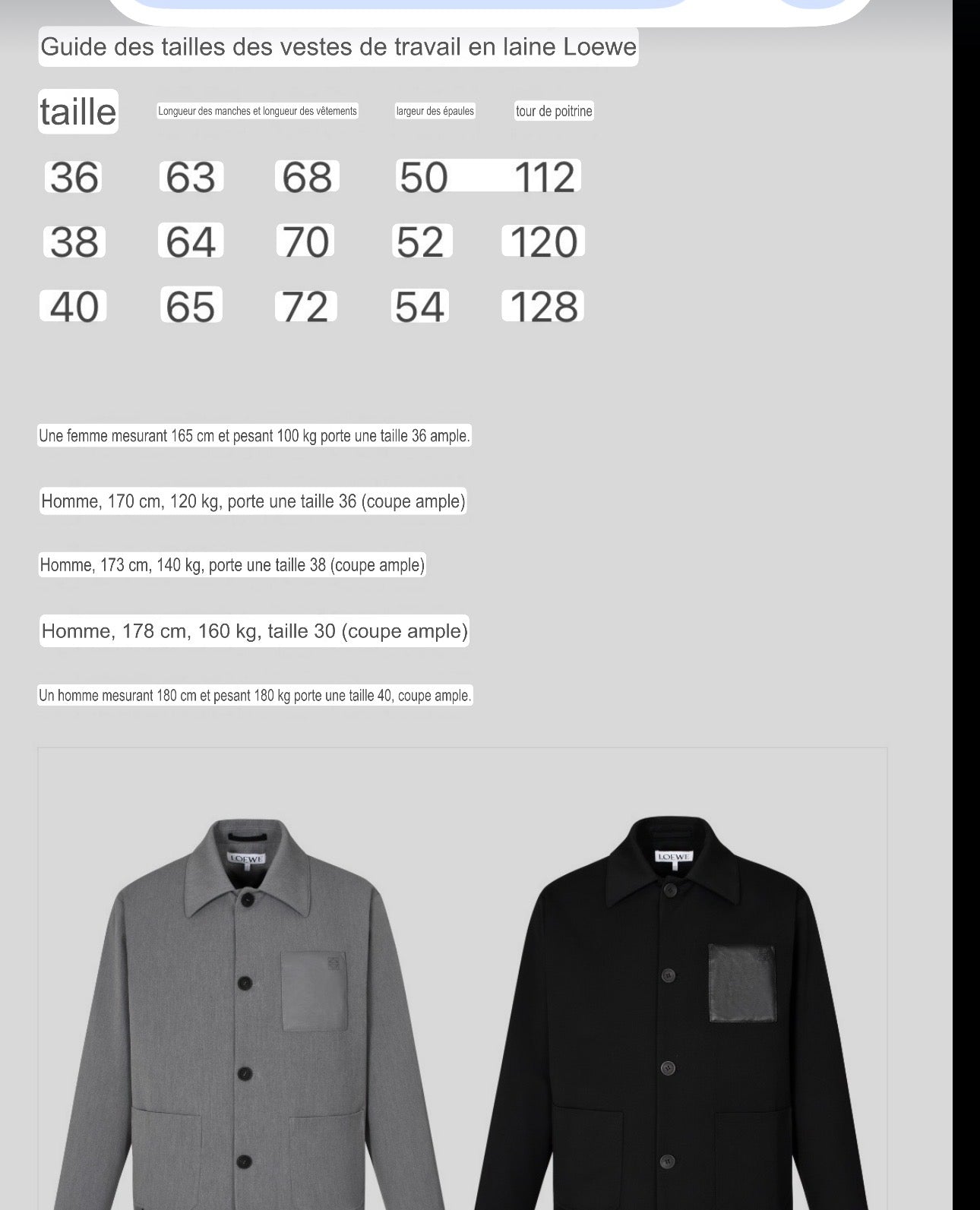 Veste de Travail Loew Grey 10/10