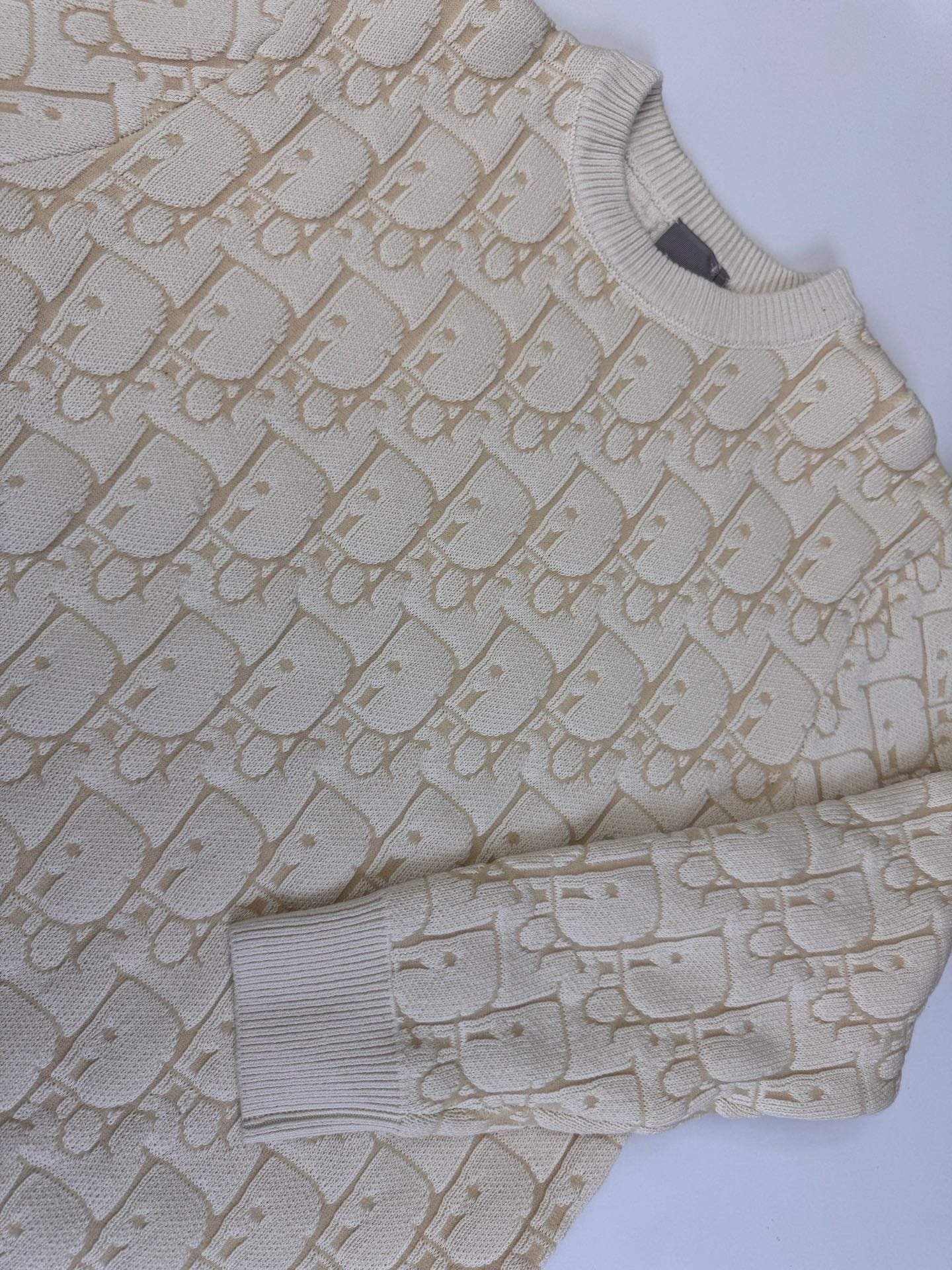 Pull Cd oblique ecru beige