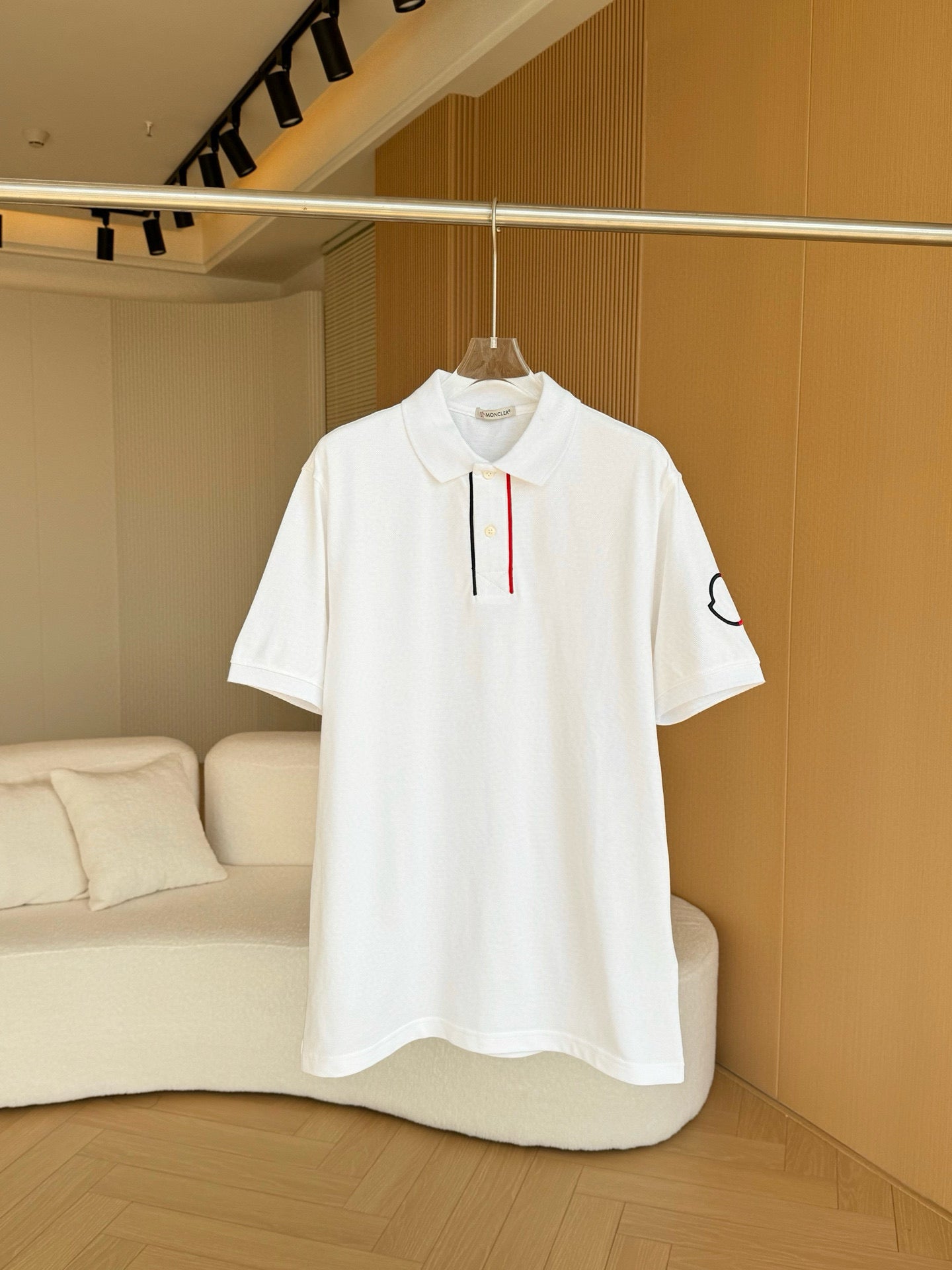 Mnclr Polo patch a logo blanc