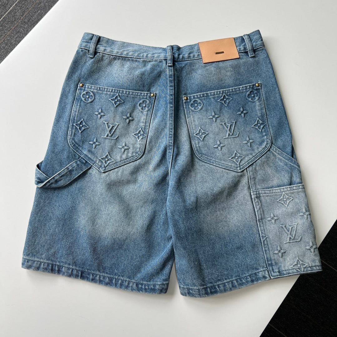 LV CARPENTIER DENIM SHORT BLUE