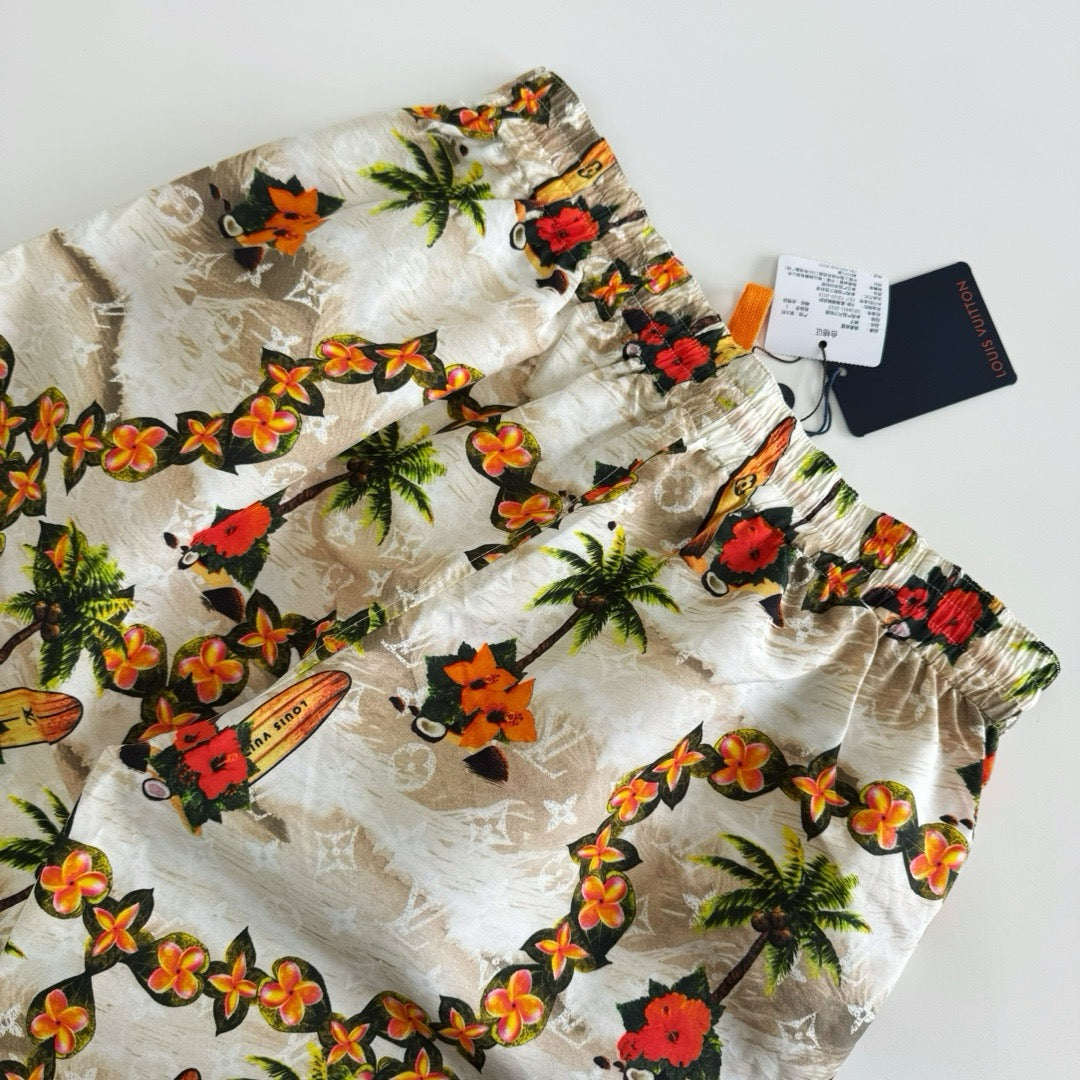 Ensemble Chemise lv manches courtes Monogram en soie