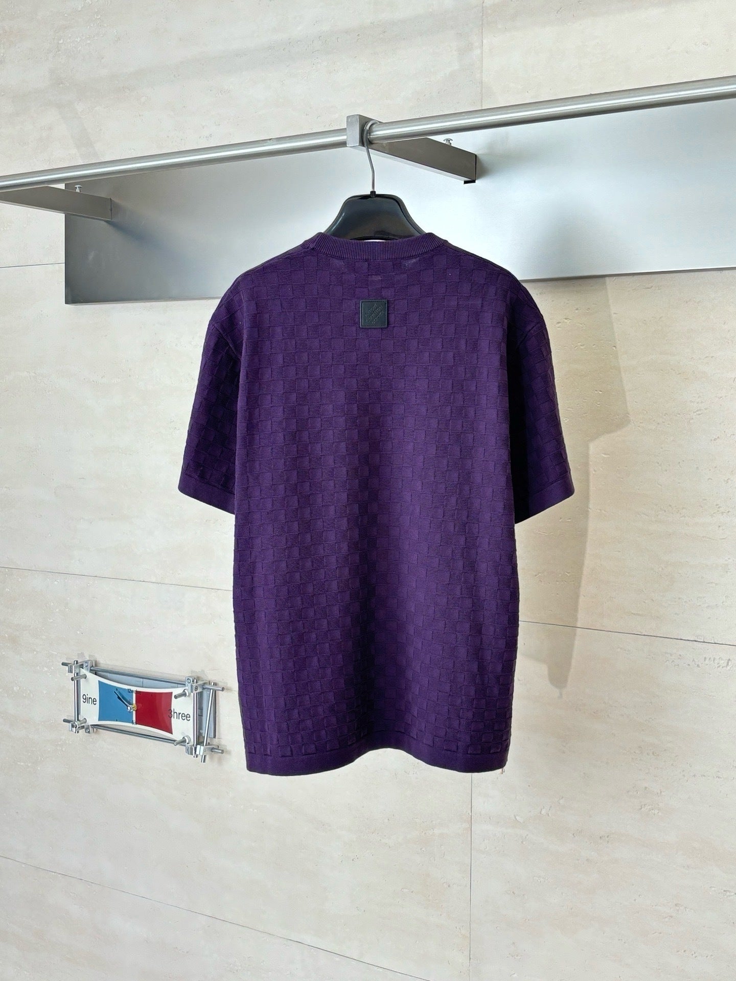 T-shirt Purple lv maille jacquard damier