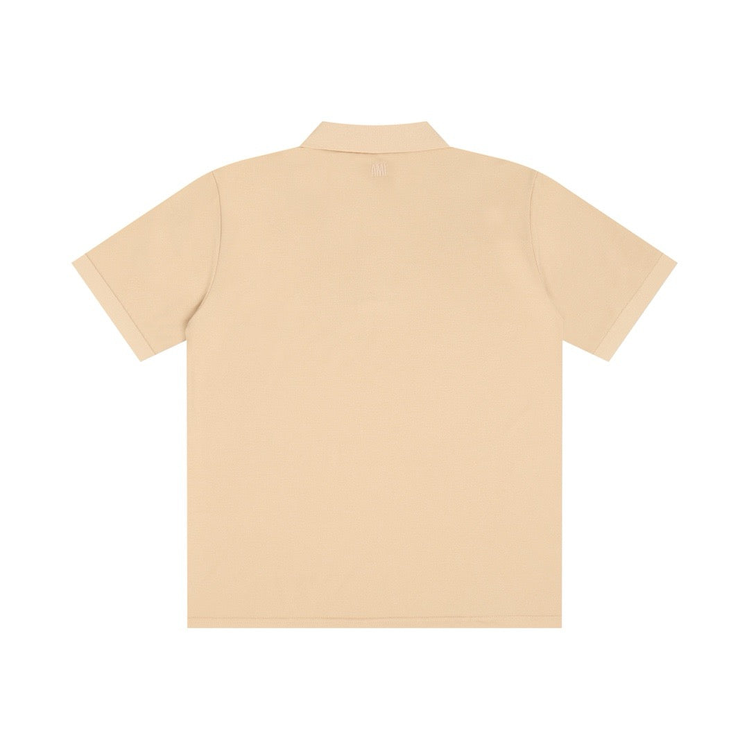 Polo Camel à petit logo ami de cœur rouge