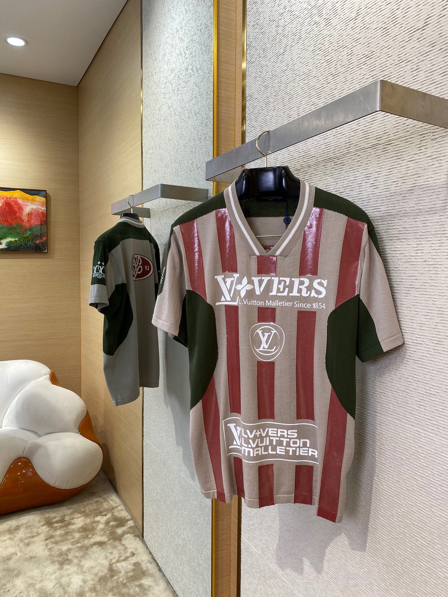 Tee-shirt manches courtes à motif intarsia lv