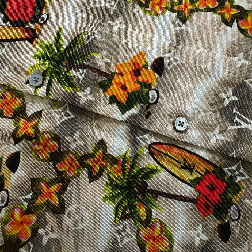 Ensemble Chemise lv manches courtes Monogram en soie