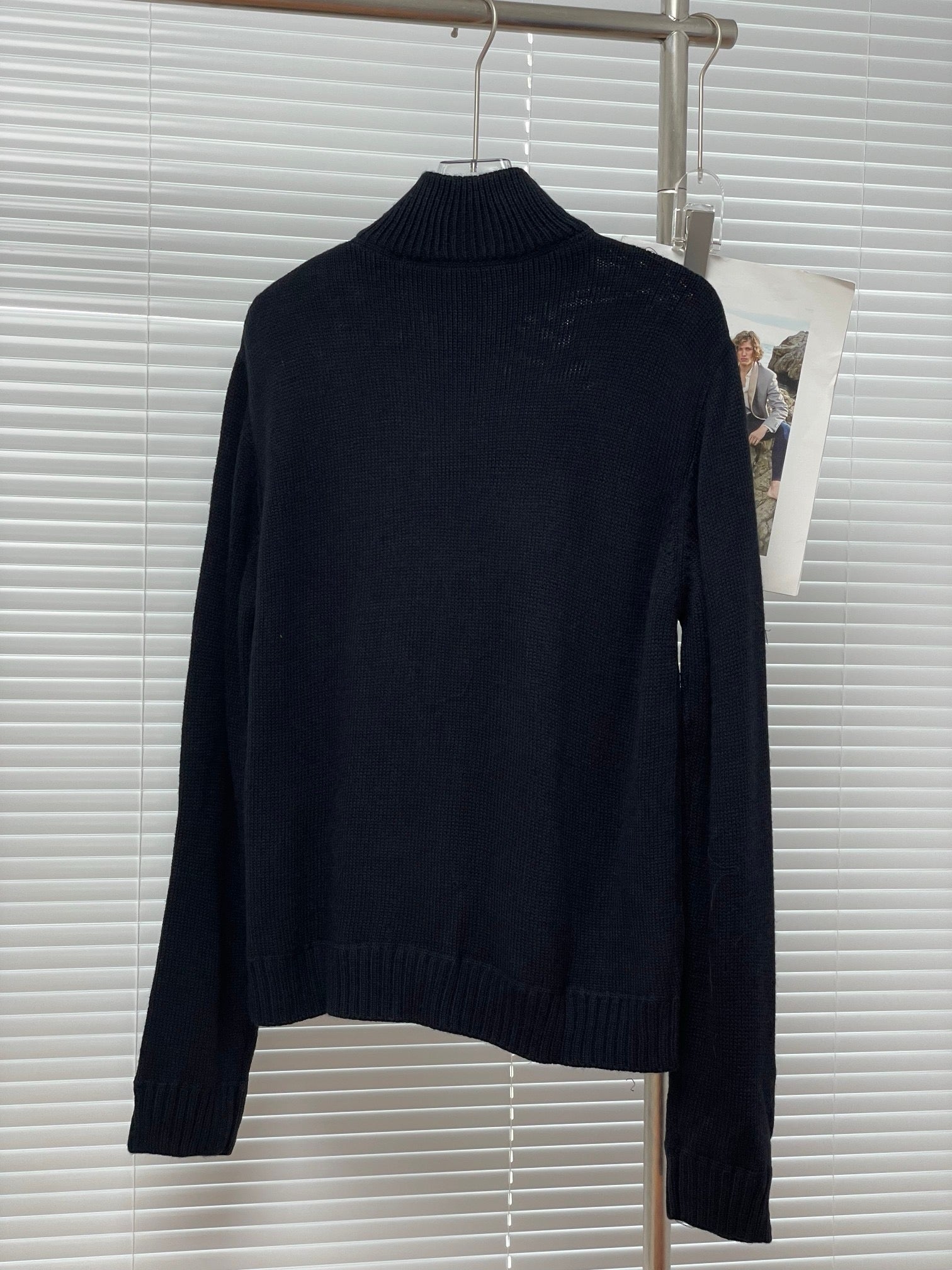 Cardigan laine et cachemire à logo bleu PRD