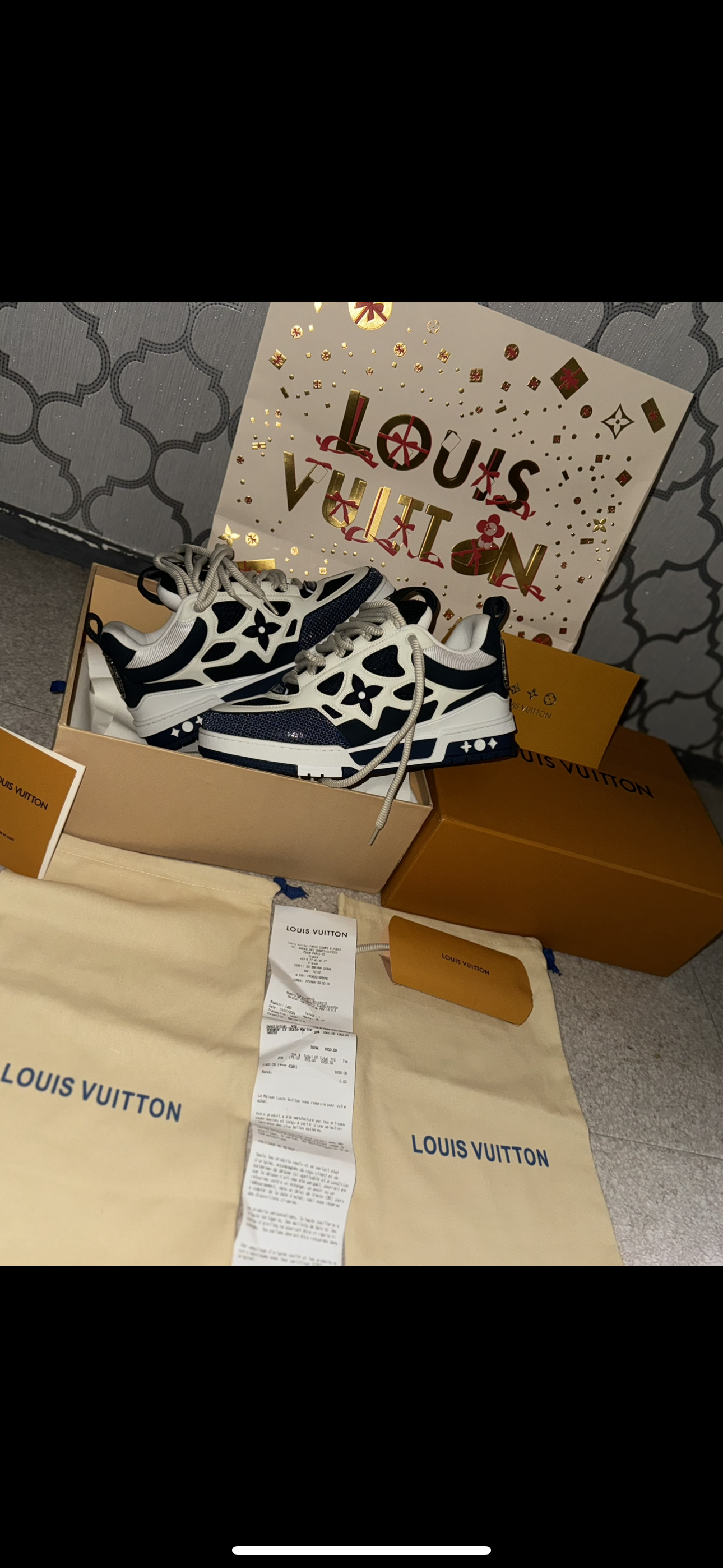 Sneakers Lv Skate bleu 10/10 facture