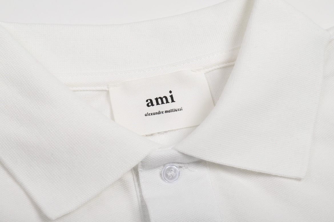 Polo blanc à petit logo ami de cœur blanc