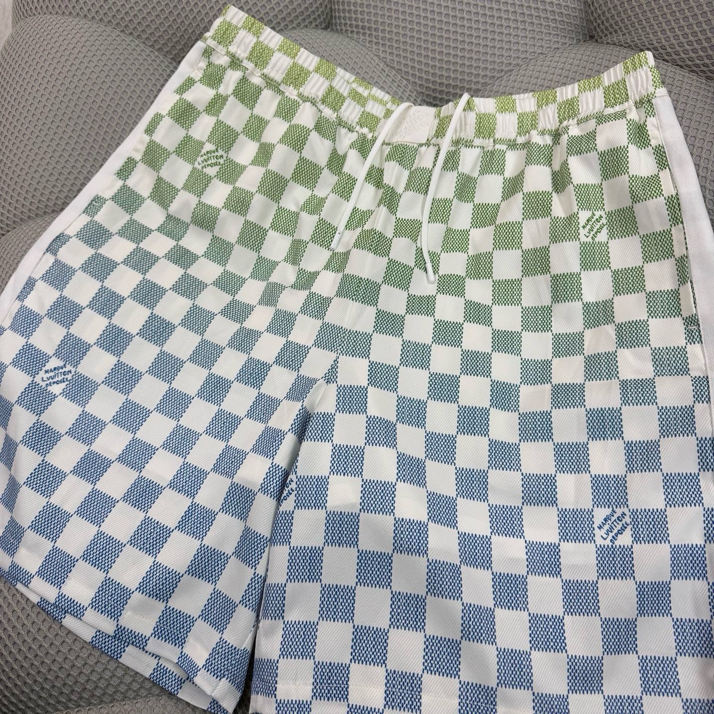Ensemble imprimé Damier Gradient en soie