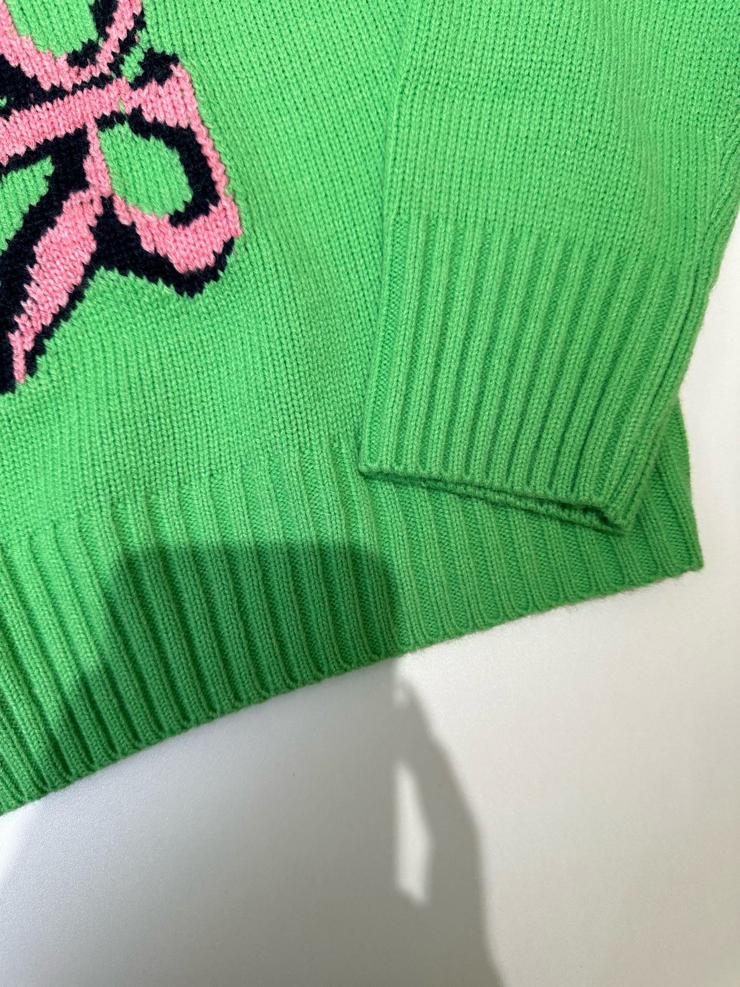 Pull CD AND LEWIS HAMILTON Intarsia de laine vierge et cachemire verts