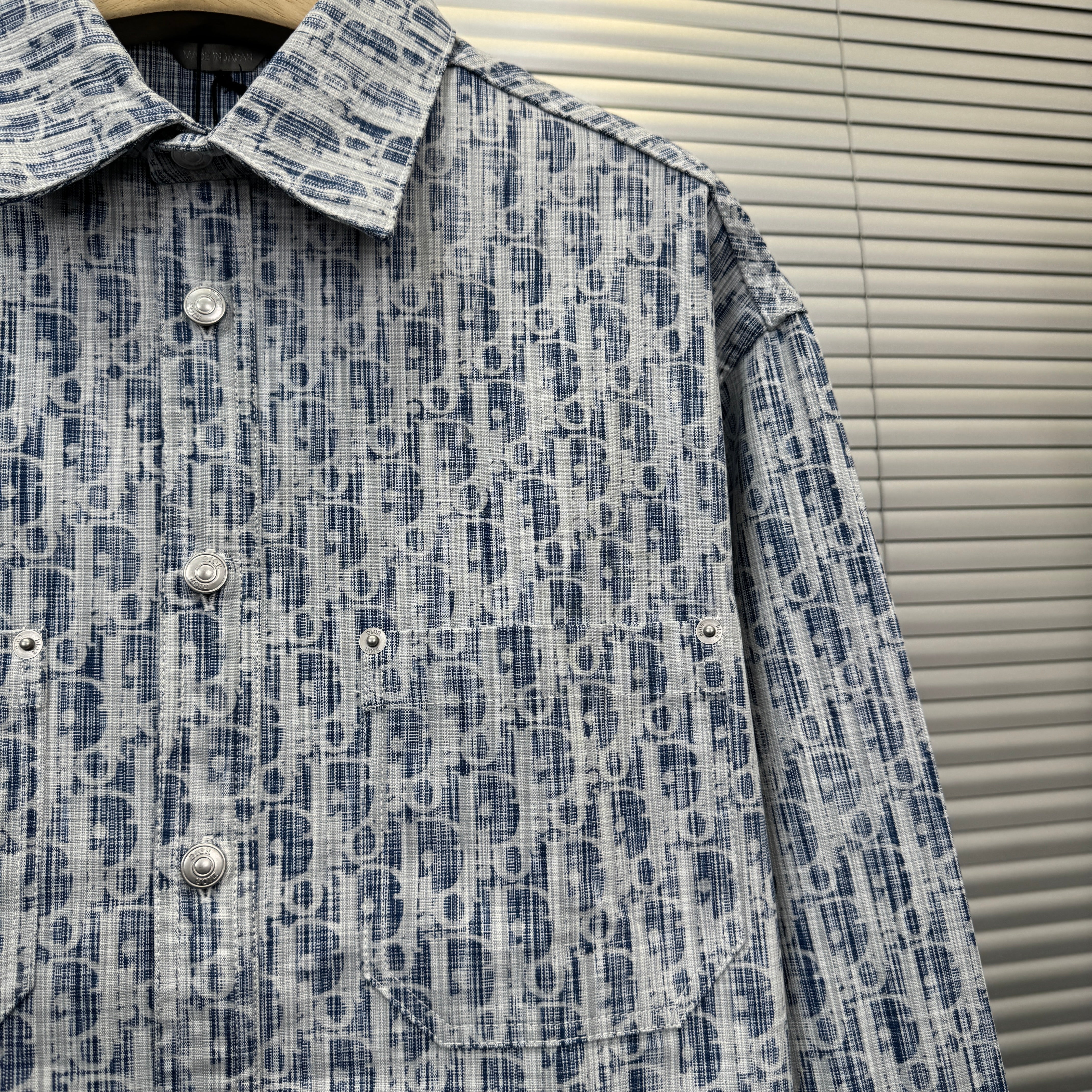 Surchemise Denim CD Oblique coton bleu et blanc