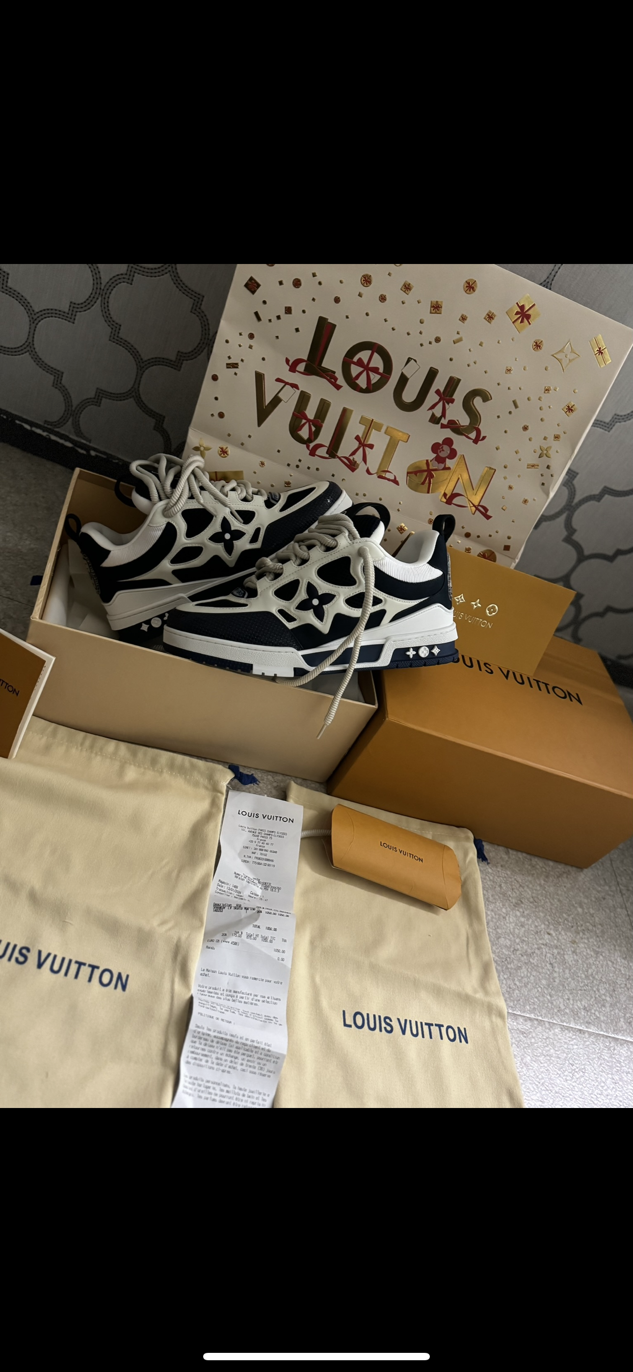 Sneakers Lv Skate bleu 10/10 facture