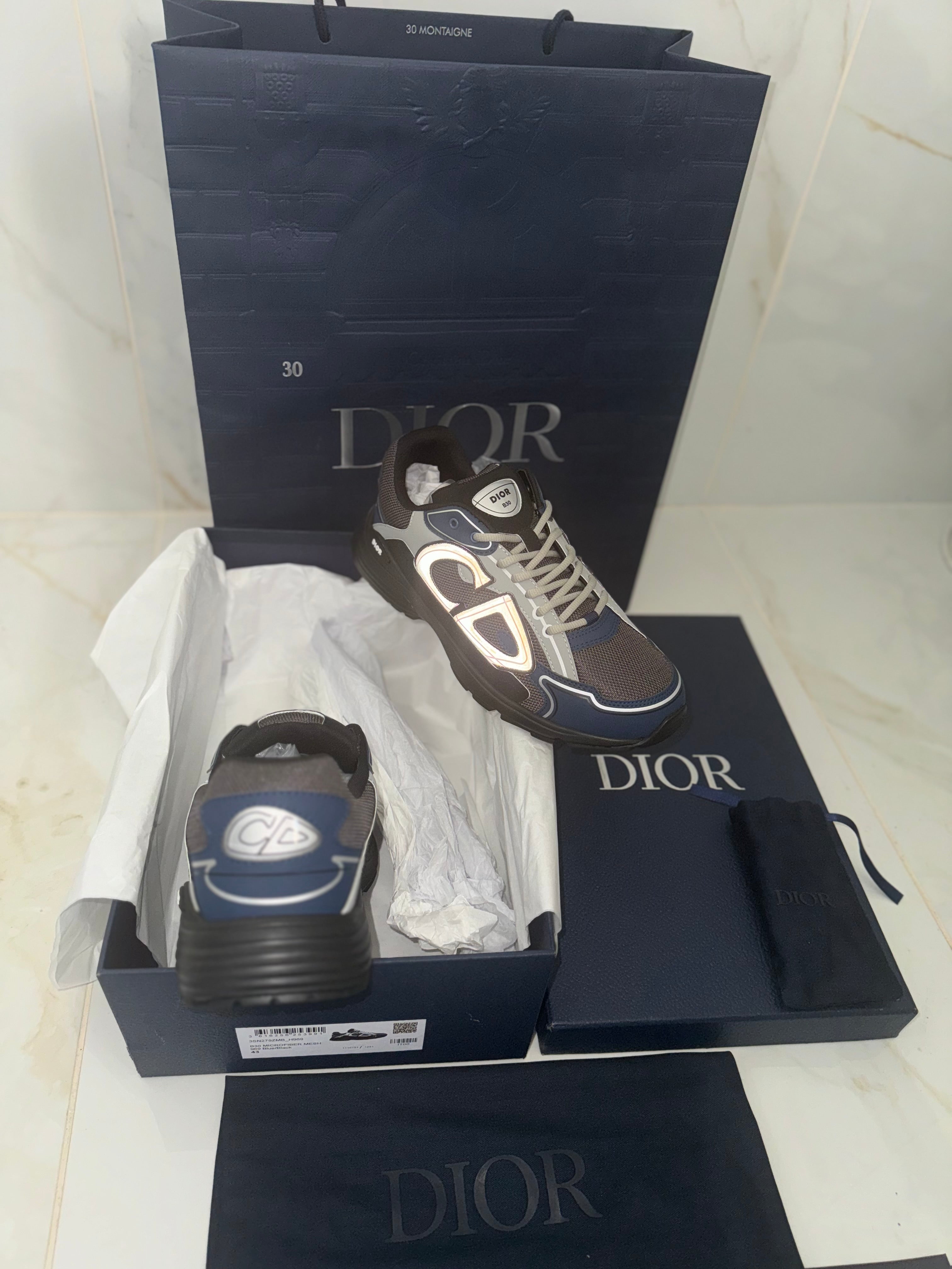 SNEAKERS B30 V3 VERSION BIEN LISSE BLUE NIGHT GREY RÉFLECTIVE RÉACTION CORRECTES FACTURE PACKAGING COMPLET