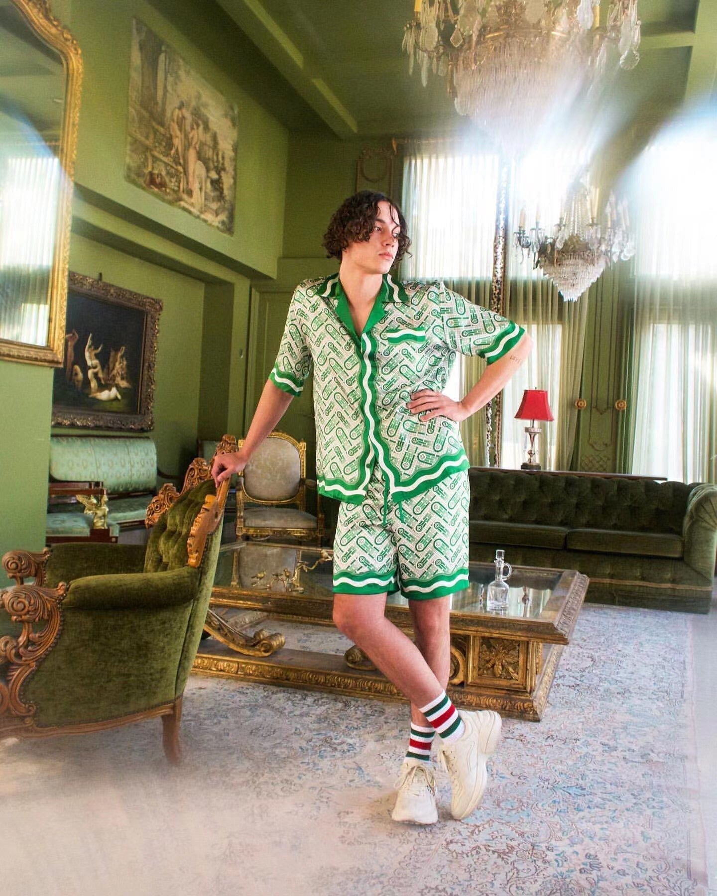 Short Casa B silk green