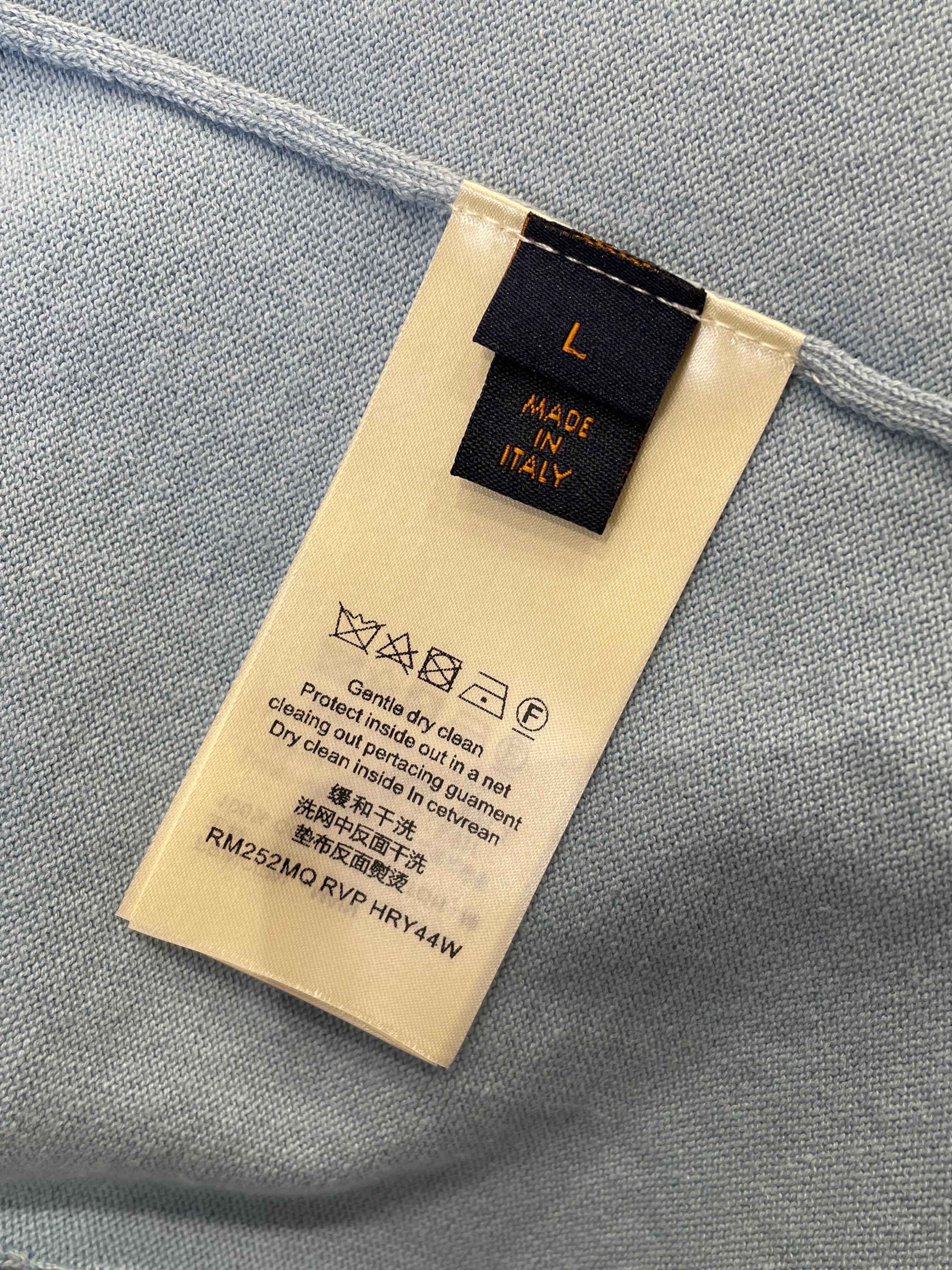 Tee-shirt manches courtes en coton et soie bleu lv