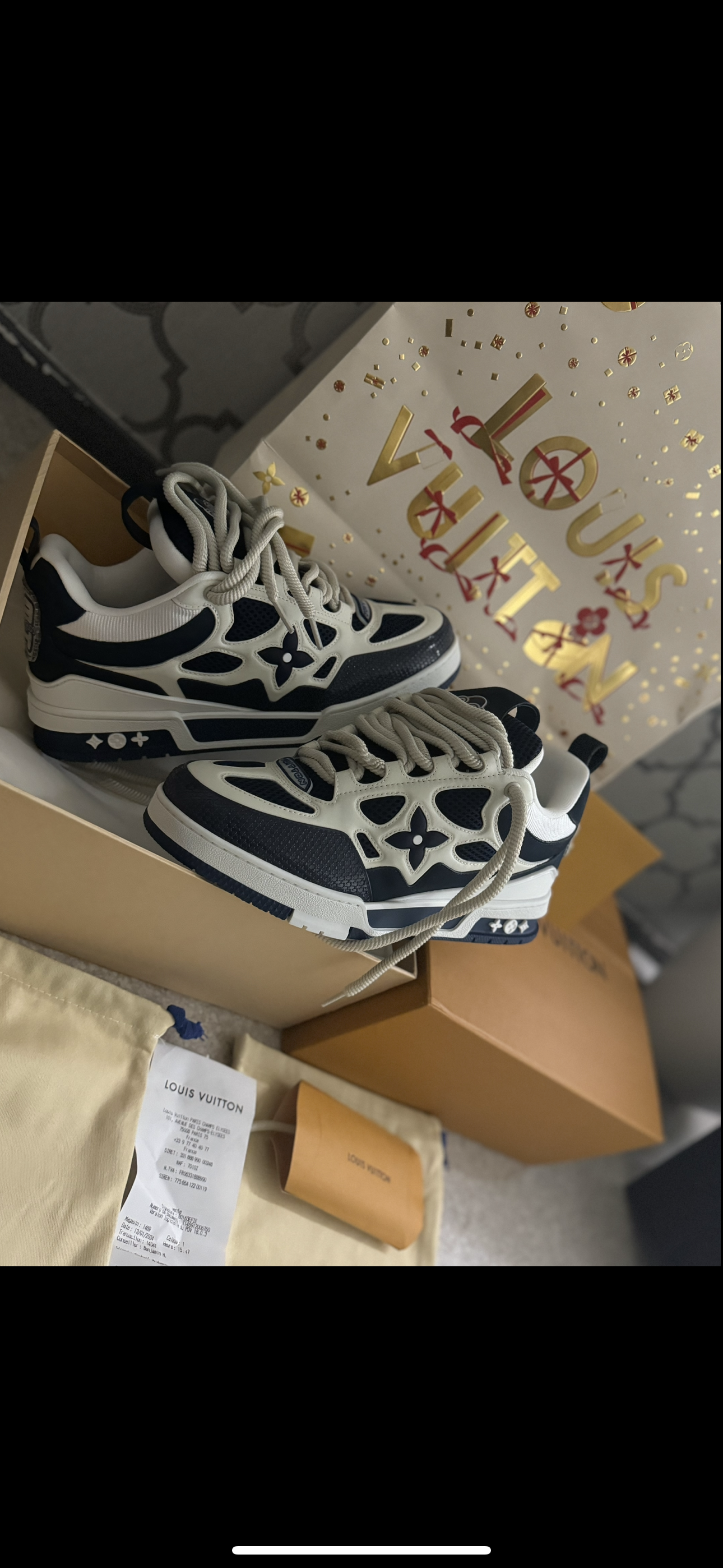 Sneakers Lv Skate bleu 10/10 facture