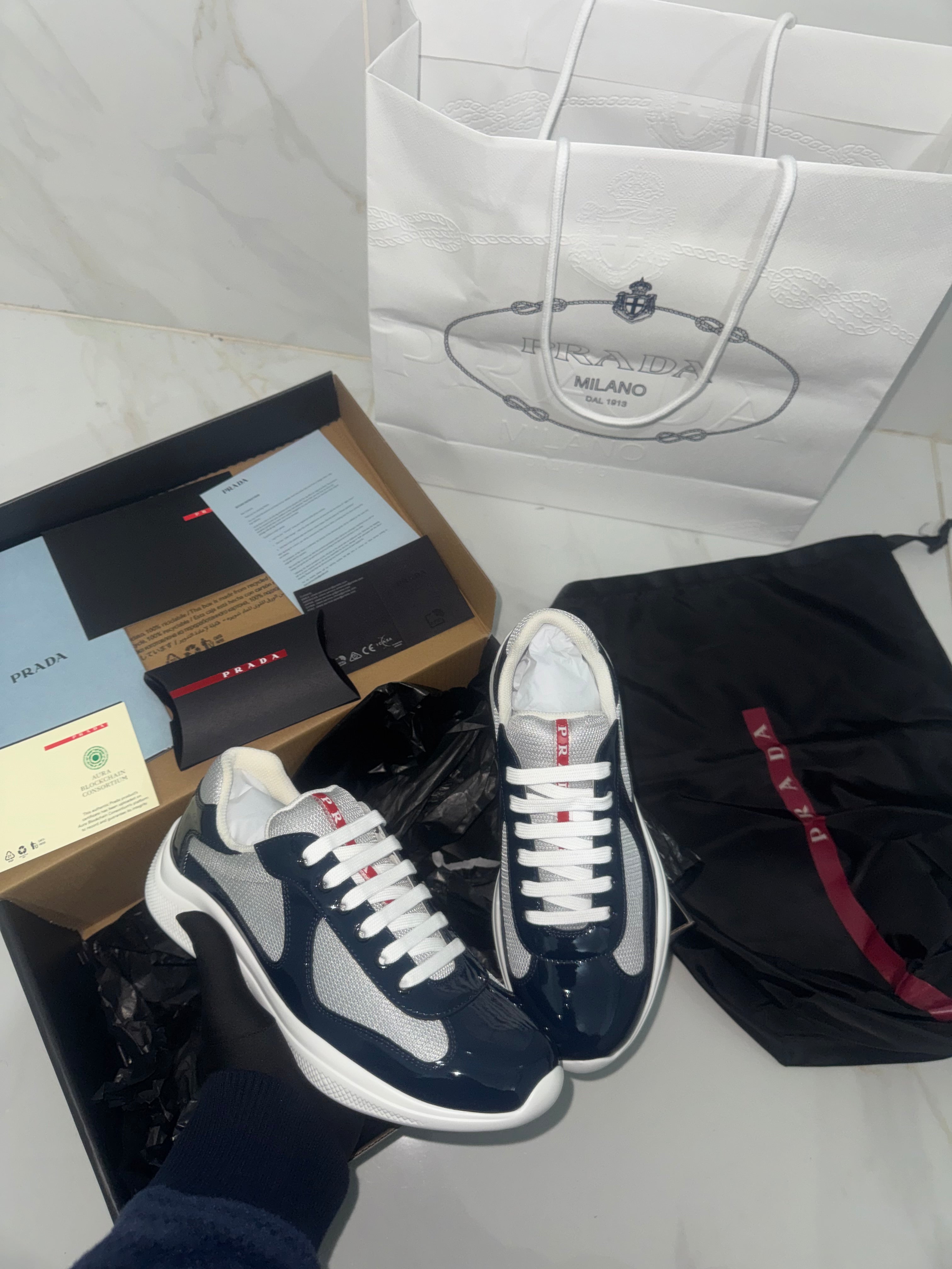 Sneakers Prd America ´ s Cup tissu bike lisse blue night 10/10 V3S 📦🚚⚡️