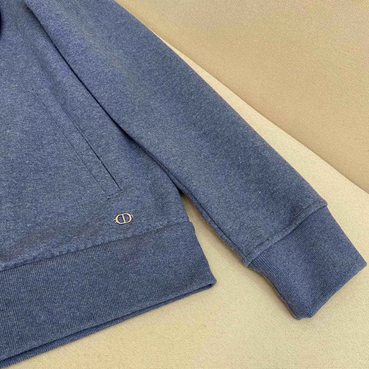 survêtement à capuche CDMaille de coton et cachemire bleu marine