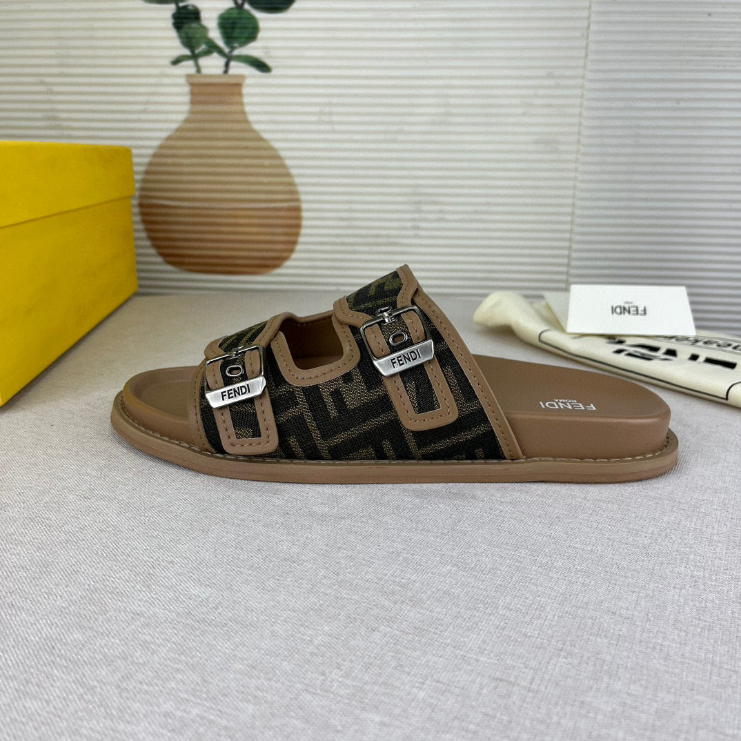 FND Feel Sandales en tissu FF marron