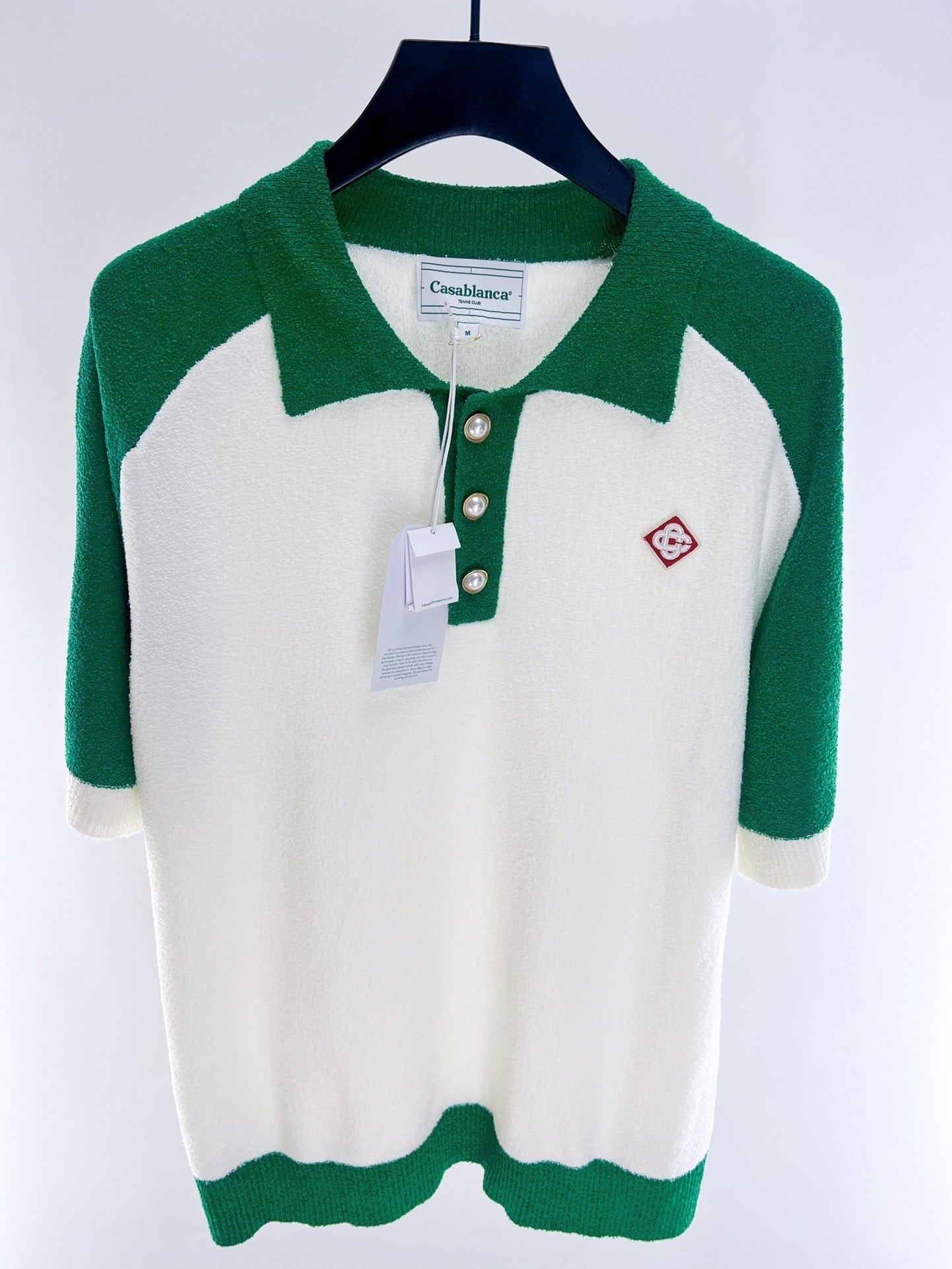 Casab tweed polo shirt with logo patch