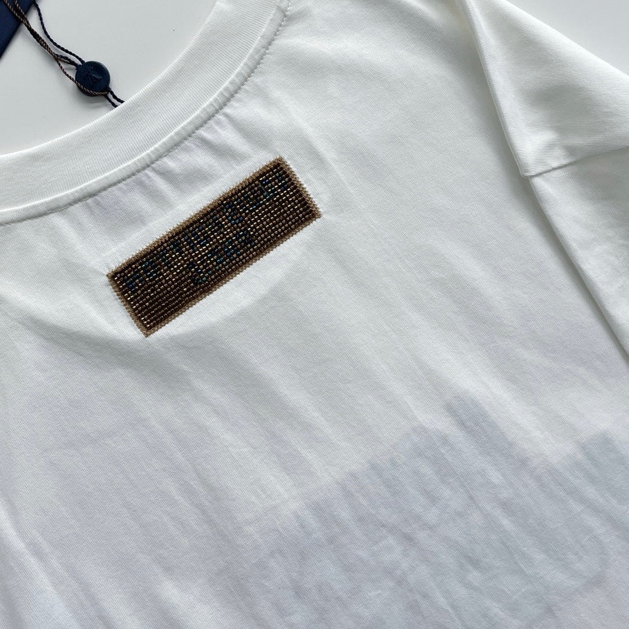 T shirt Lv embroidered beads Cotton