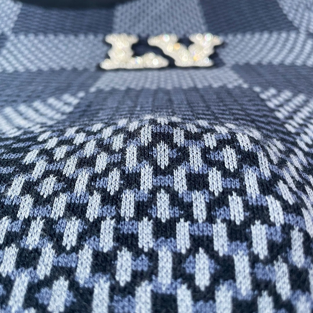 T shirt Lv Damier a Patch Bleu