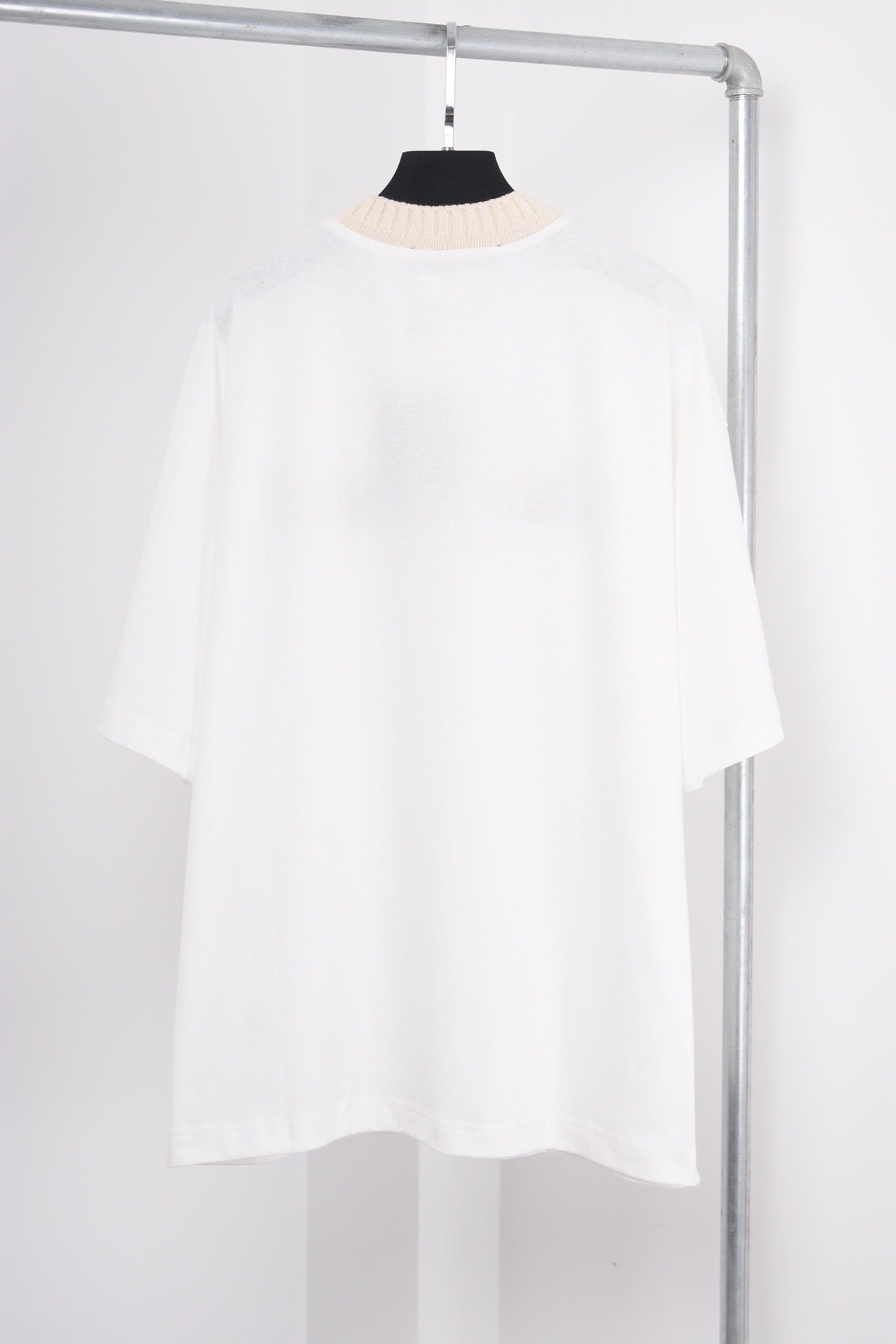 LV x NGO white embroidered funnel neck t-shirt
