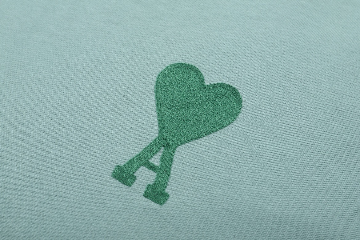 T-shirt pastels à petit logo ami de cœur vert foncé