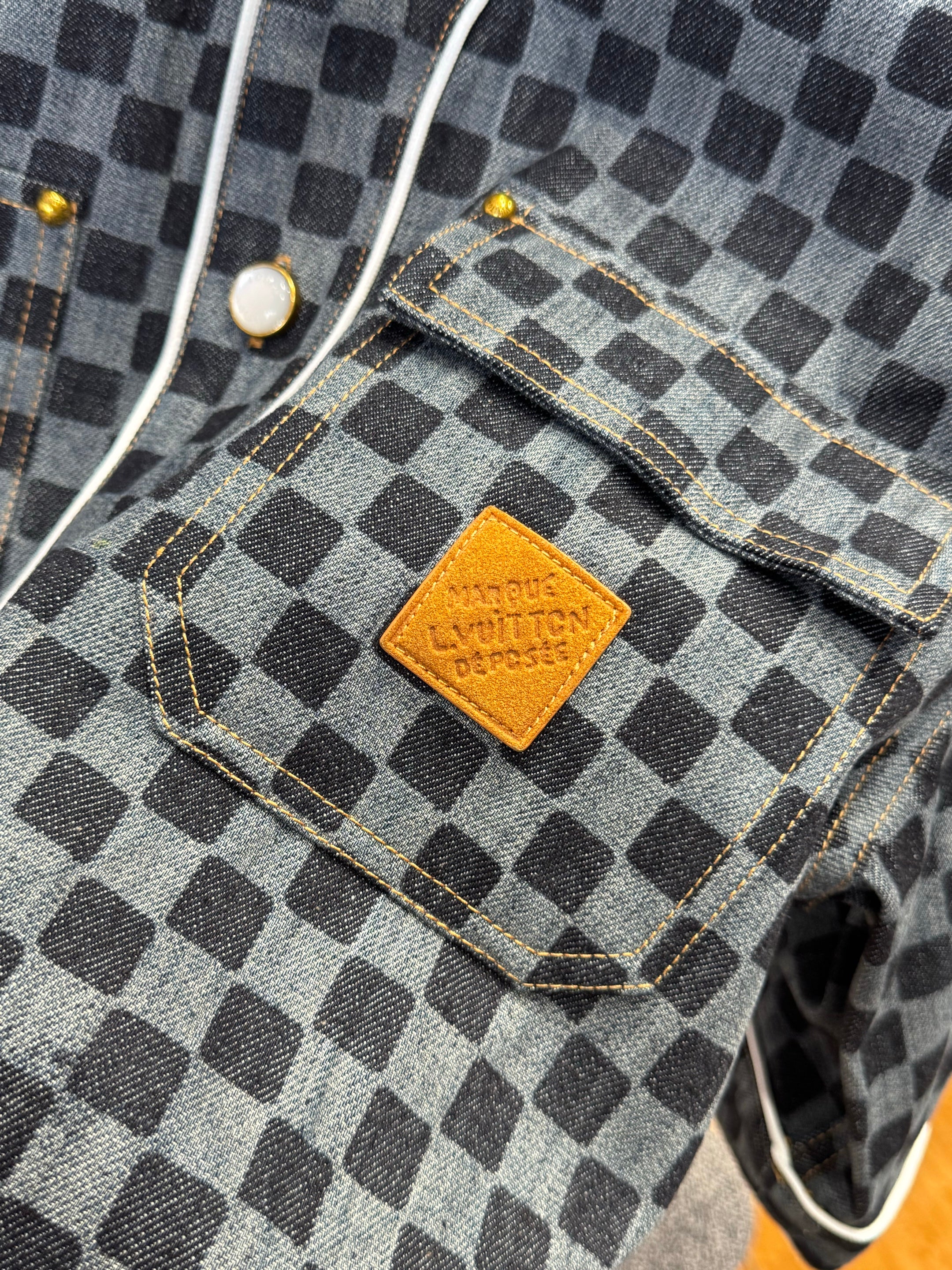 Maillot de baseball Damier en denim lv