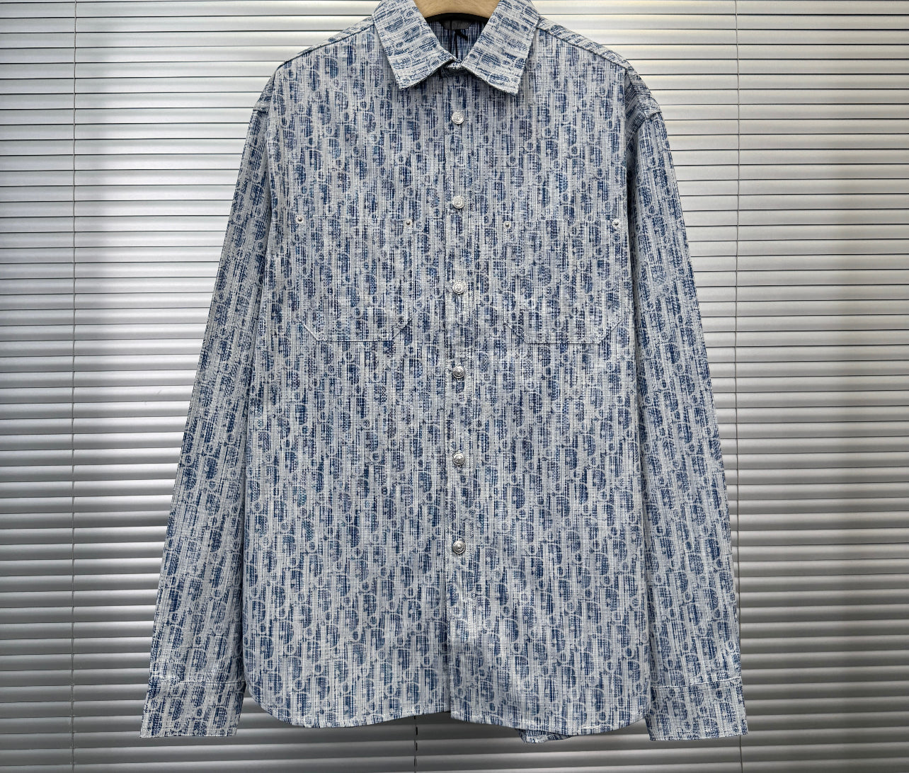 Surchemise Denim CD Oblique coton bleu et blanc